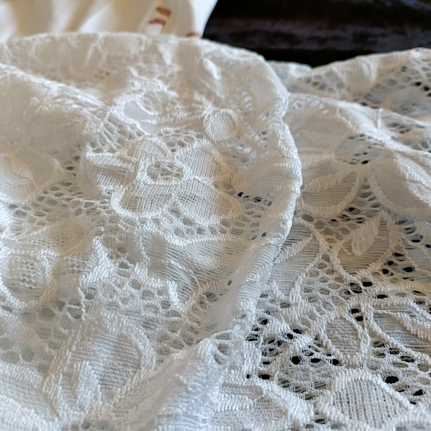 White Lace Raglan Sleeve Top with Red Flower Print