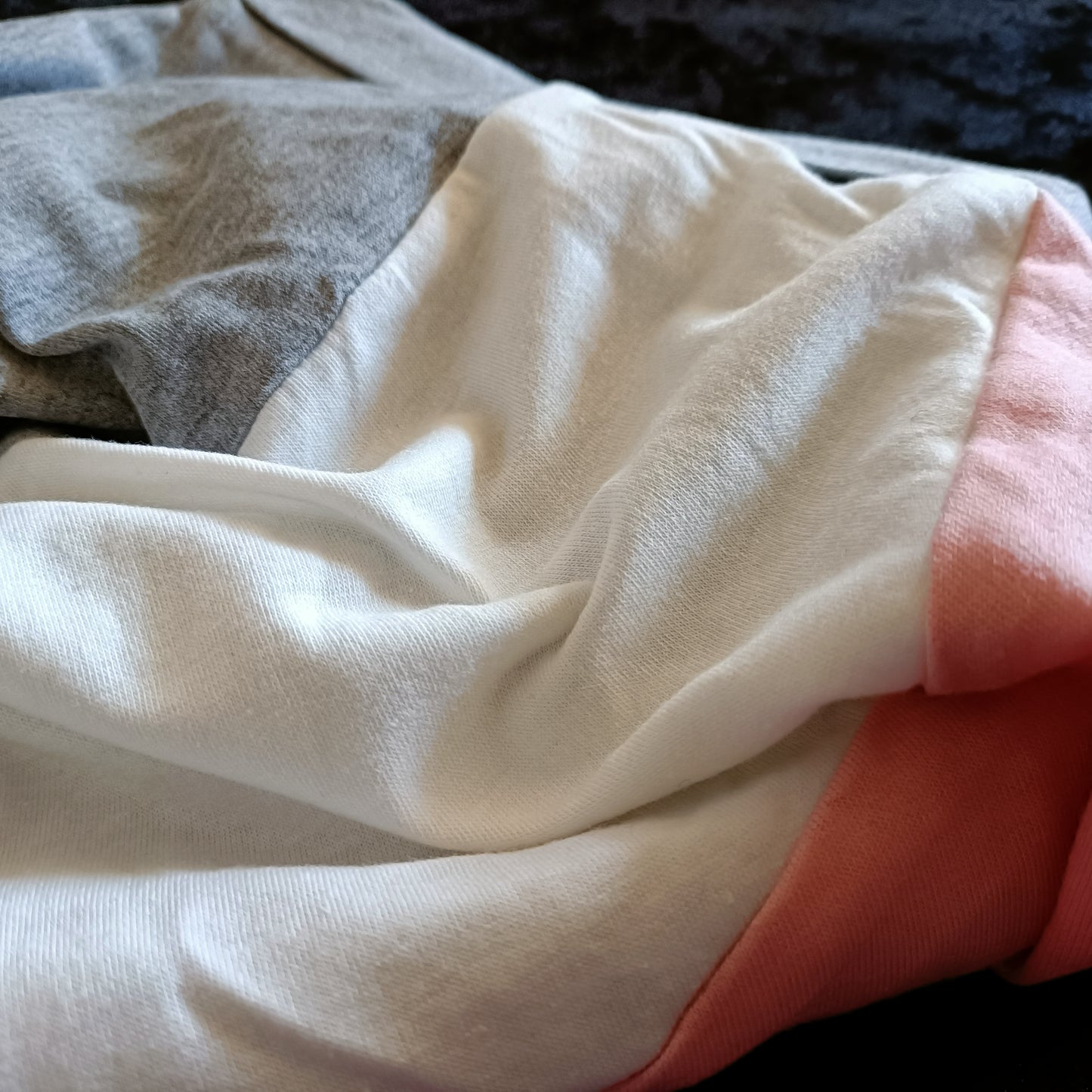 Multi Colour Block T Shirt with Drop Turnover Sleeves