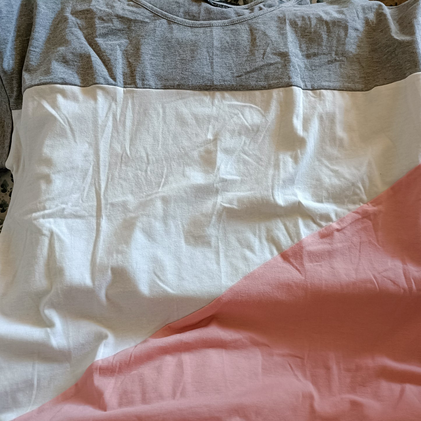 Multi Colour Block T Shirt with Drop Turnover Sleeves
