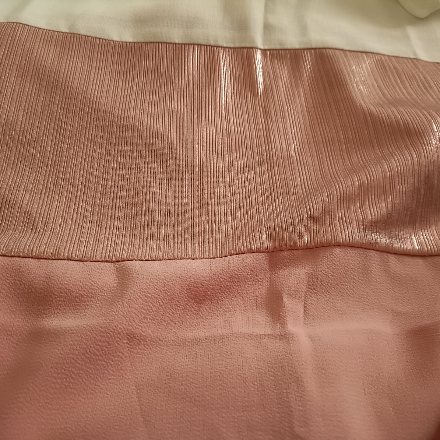 Pink and White Short Sleeve Dress with Shimmer Panel