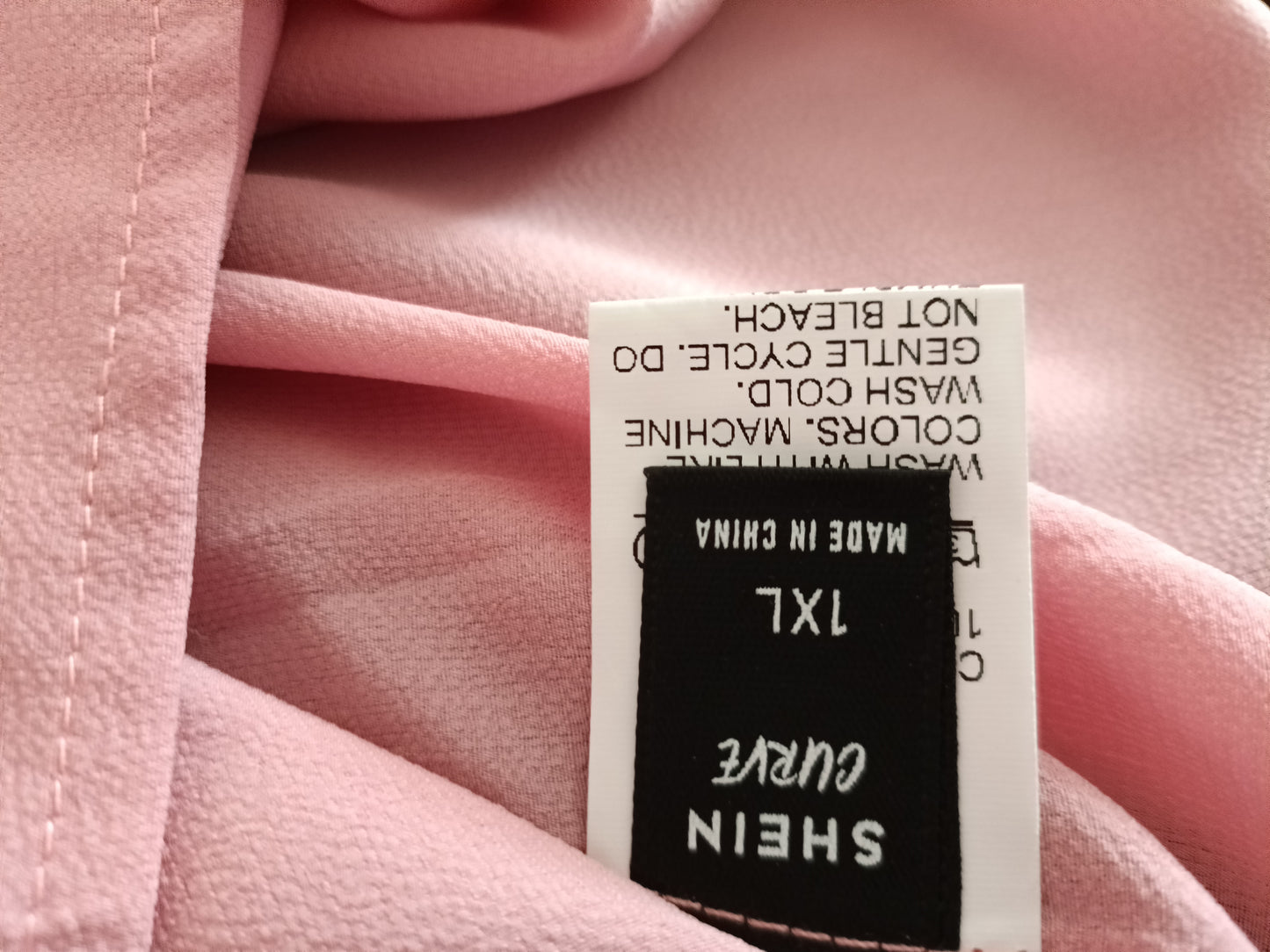 Pink and White Short Sleeve Dress with Shimmer Panel