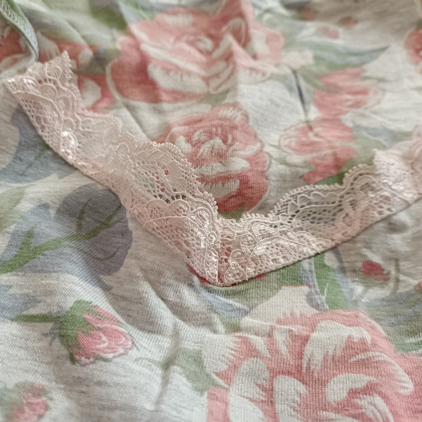 Floral Vest Top with Lace Trim