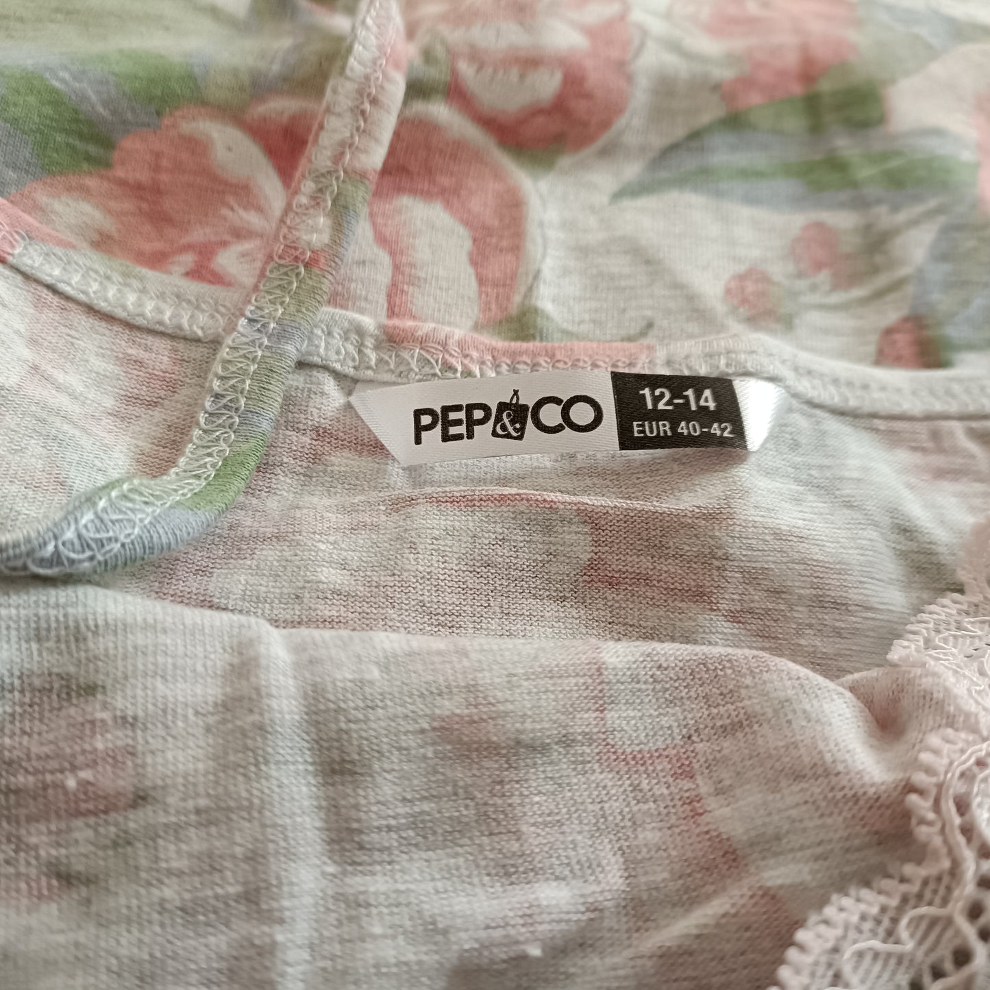 Floral Vest Top with Lace Trim