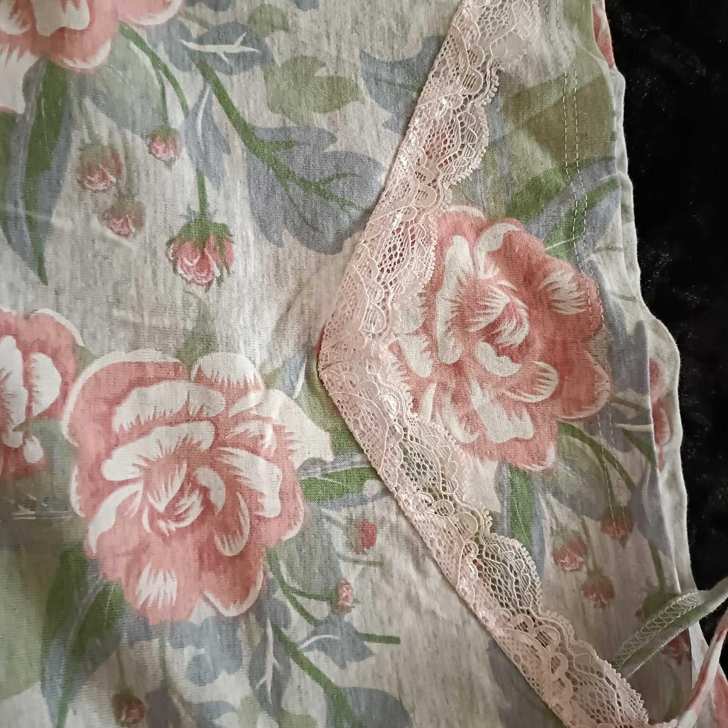 Floral Vest Top with Lace Trim