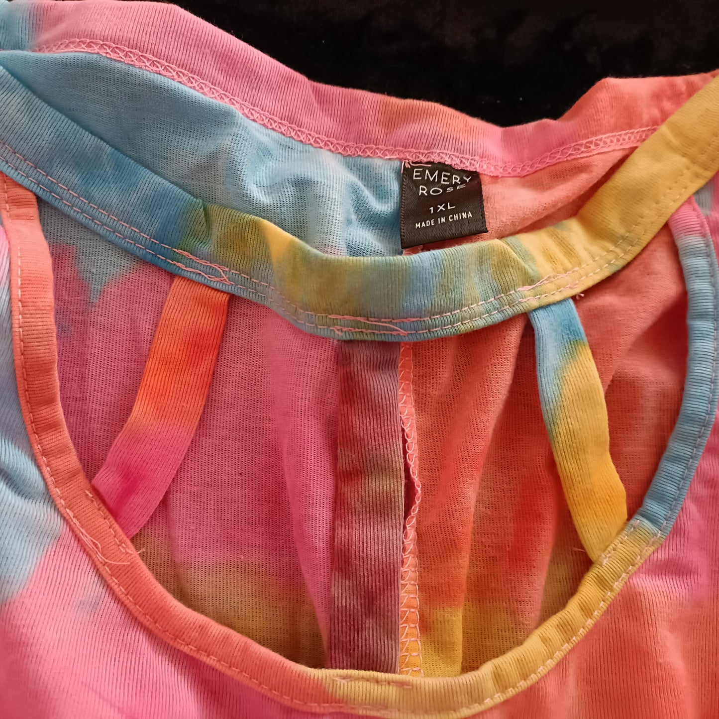 Tie Dye T Shirt with Cut Out Front Detail