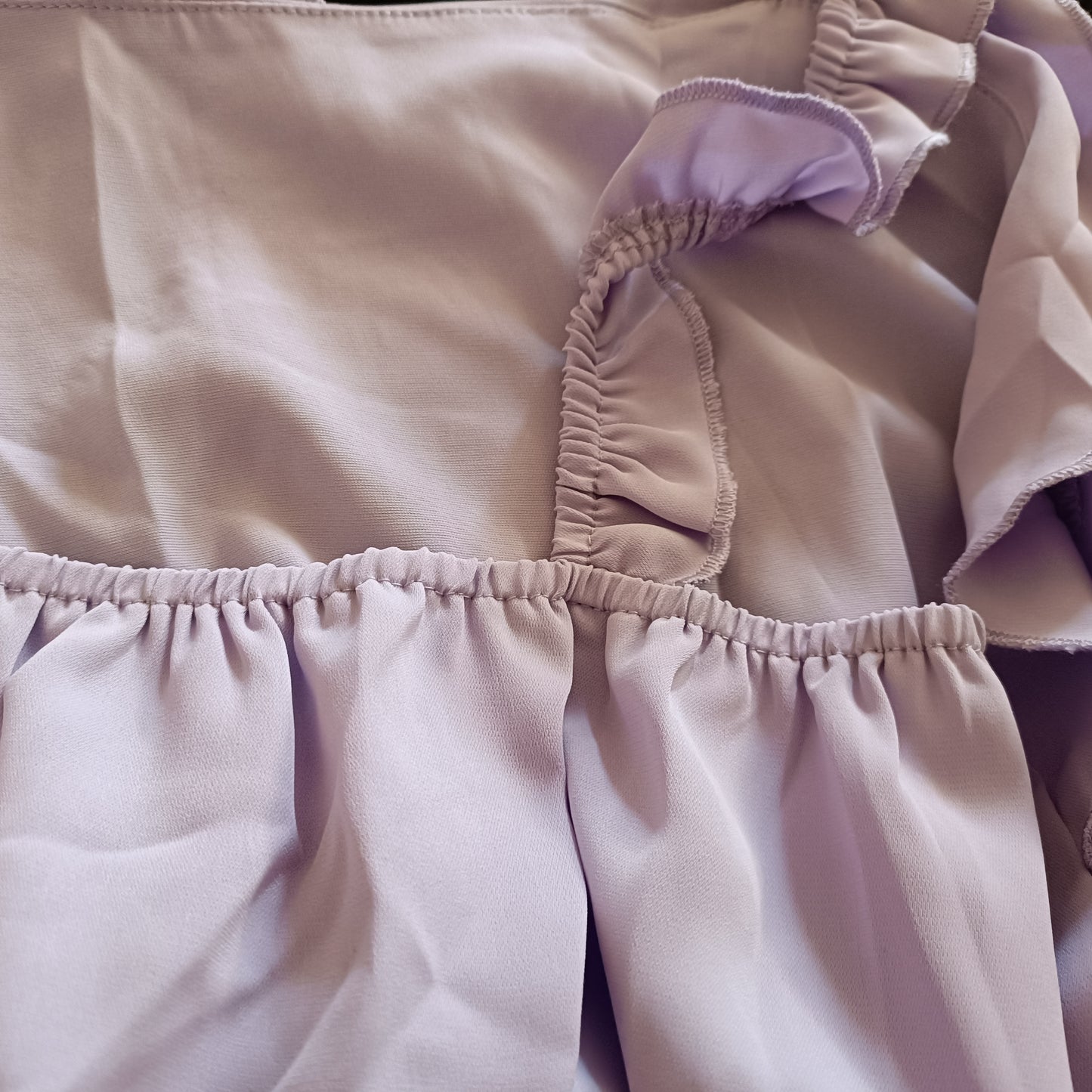 Lilac Strappy Dress with Frill Detail