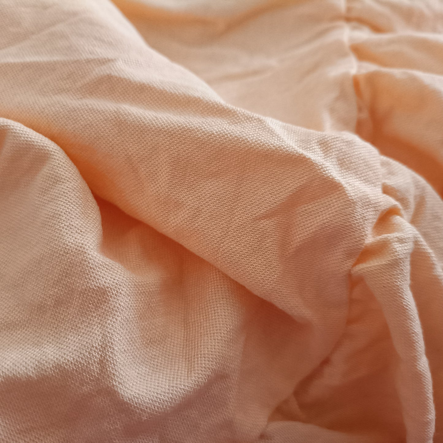 Peach Tiered Dress with Short Ruffle Sleeves