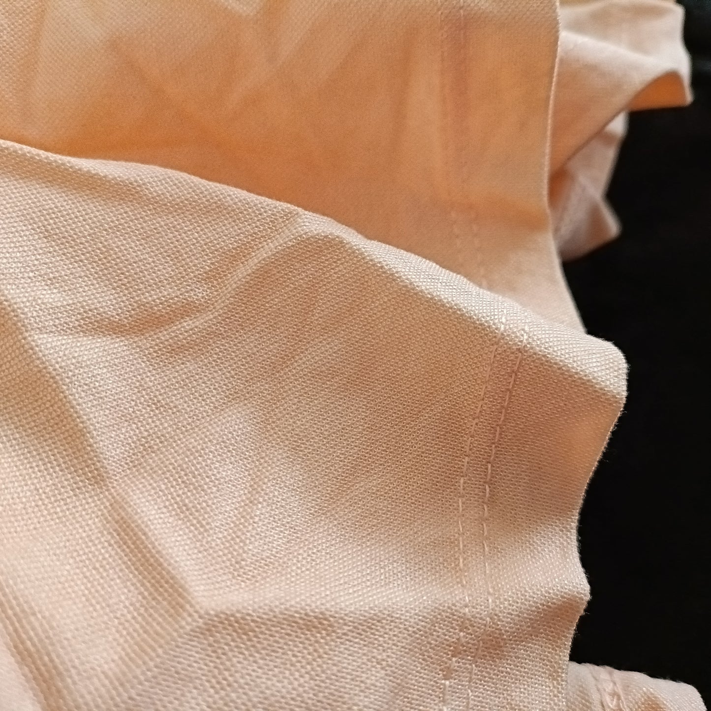 Peach Tiered Dress with Short Ruffle Sleeves