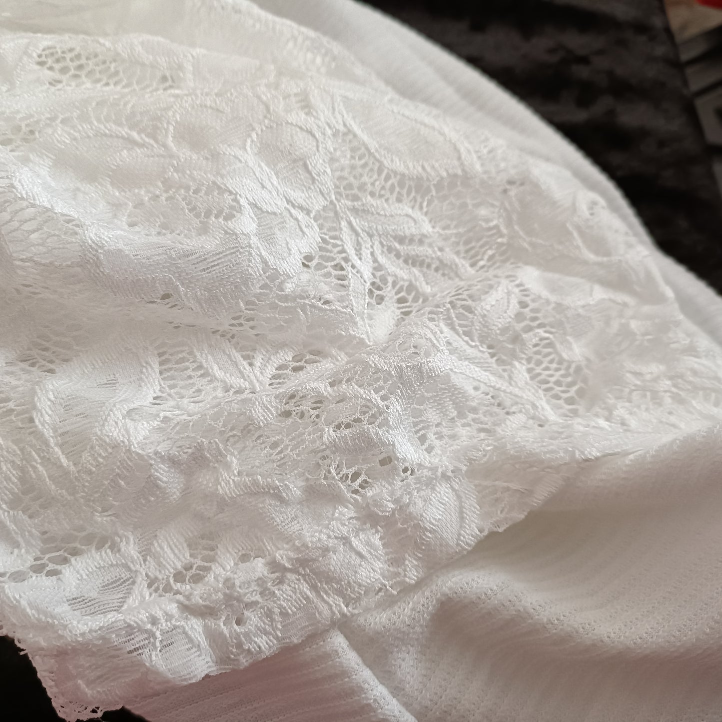 Long White Dress with Lace Sleeves