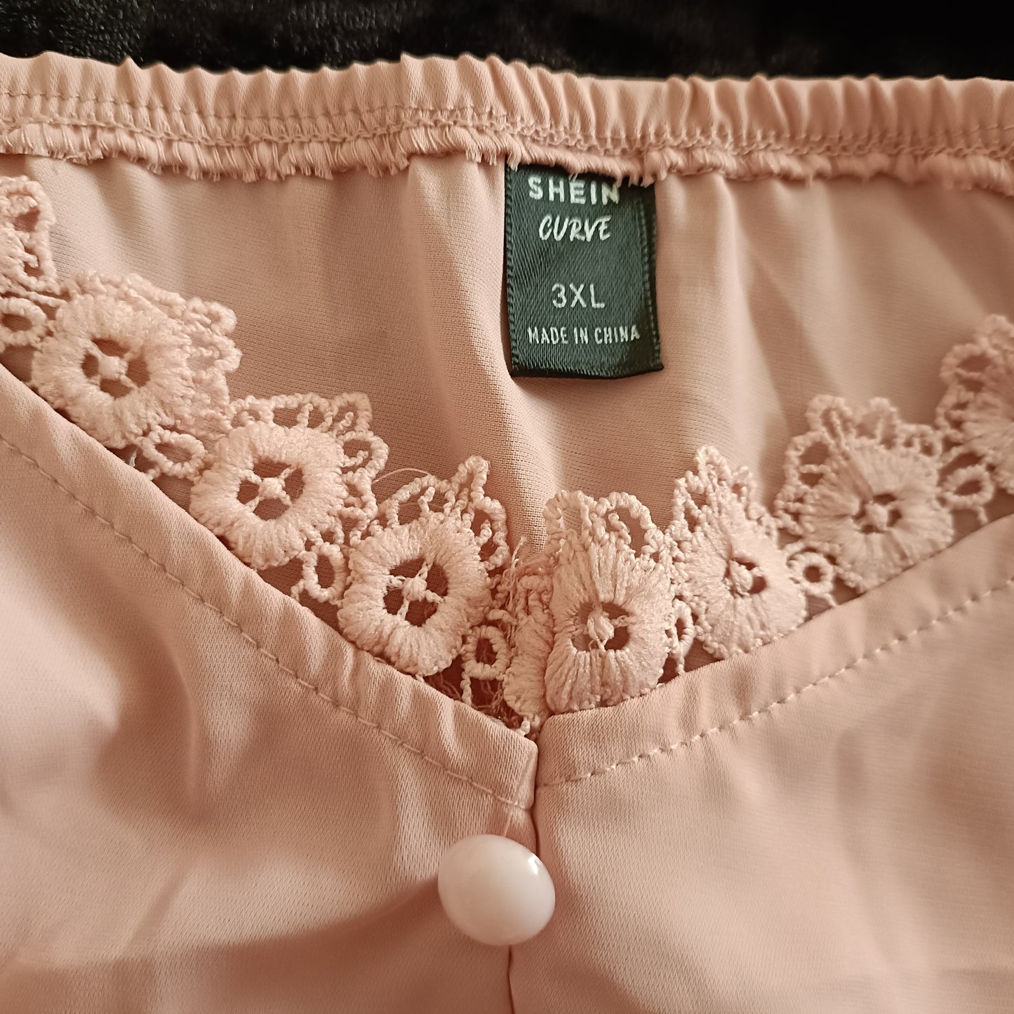 Pink Button Front and Lace Trimmed Camisole