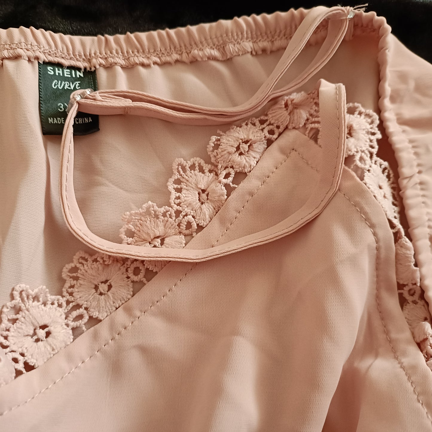 Pink Button Front and Lace Trimmed Camisole