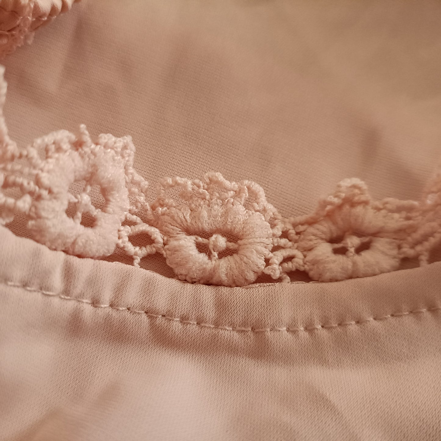 Pink Button Front and Lace Trimmed Camisole