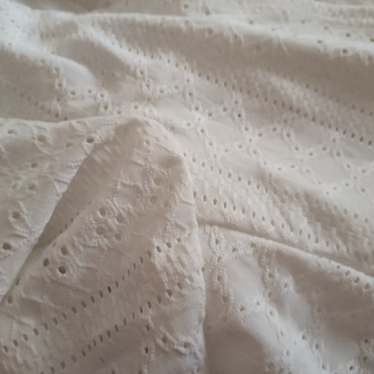 Off White Eyelet Embroidery Long Sleeve Open Front Jacket/Cardigan