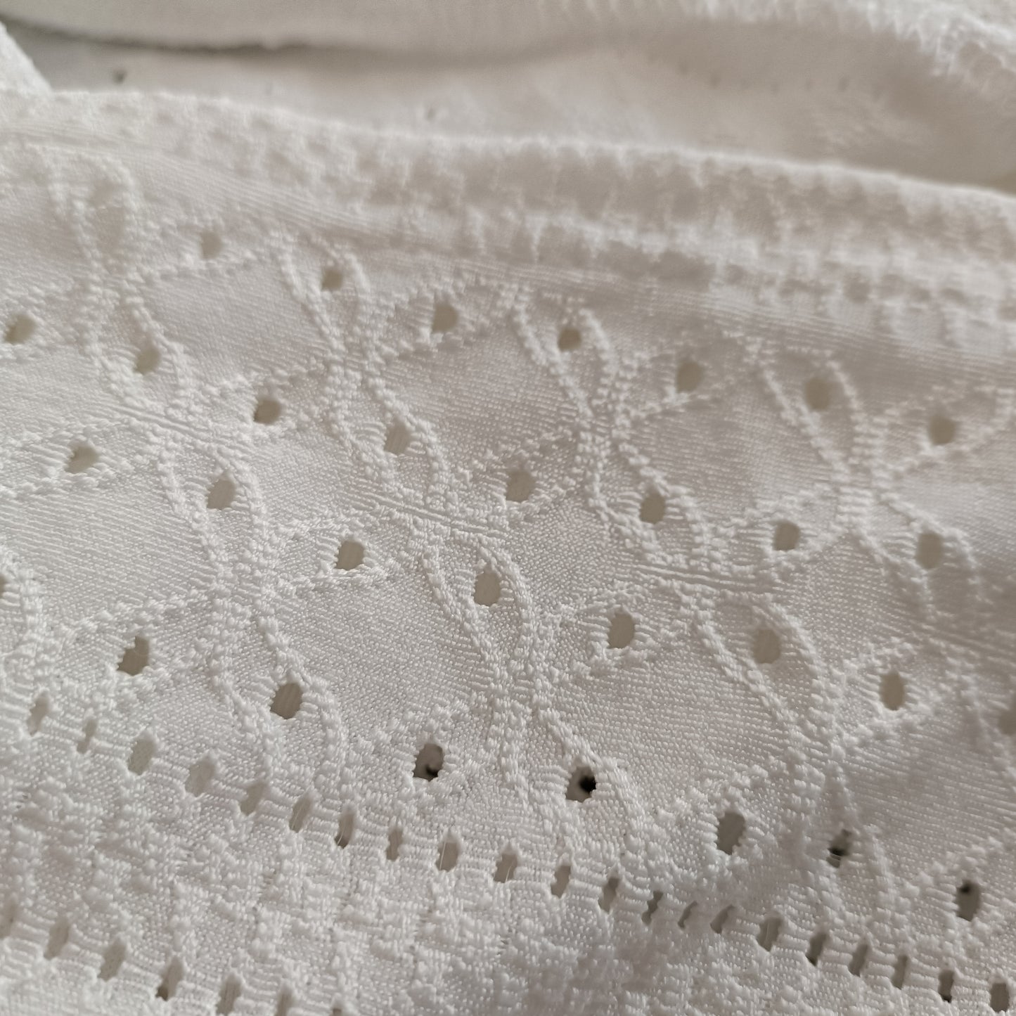 Off White Eyelet Embroidery Long Sleeve Open Front Jacket/Cardigan