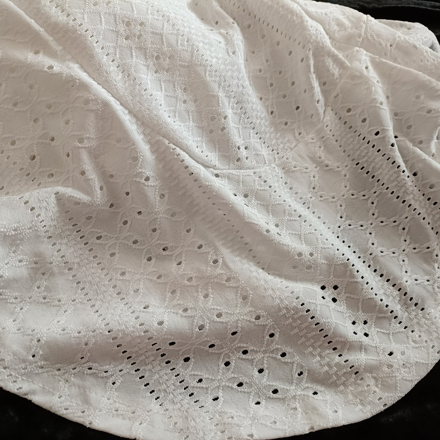 Off White Eyelet Embroidery Long Sleeve Open Front Jacket/Cardigan