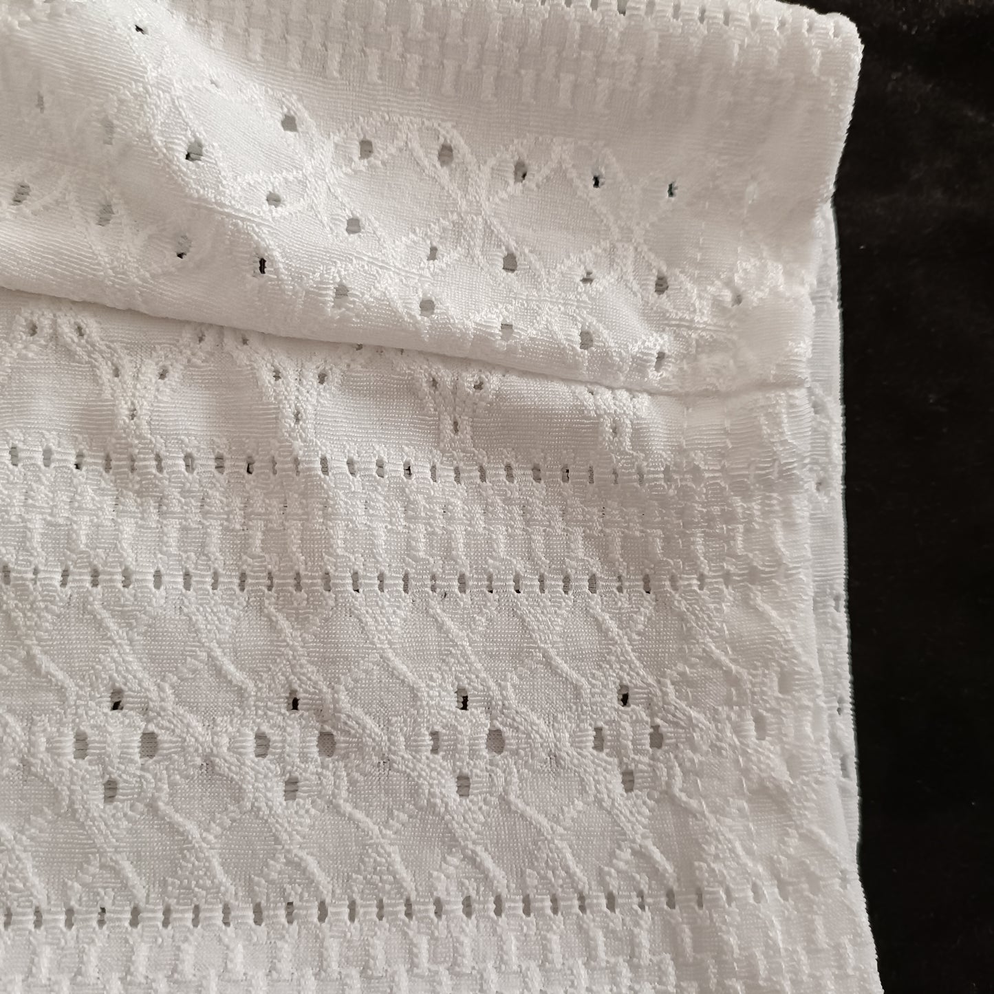 Off White Eyelet Embroidery Long Sleeve Open Front Jacket/Cardigan