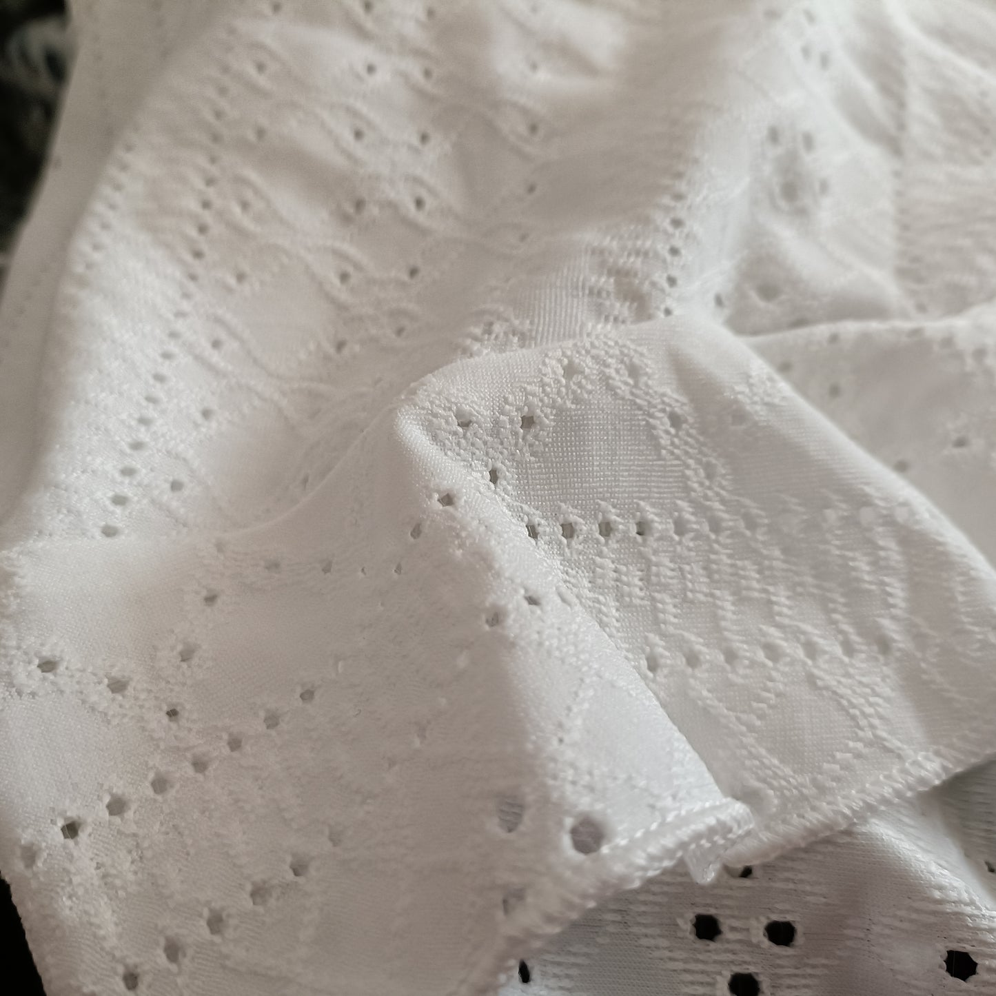 White Eyelet Embroidery Strappy Sleeveless Top with Layered Frill Hem