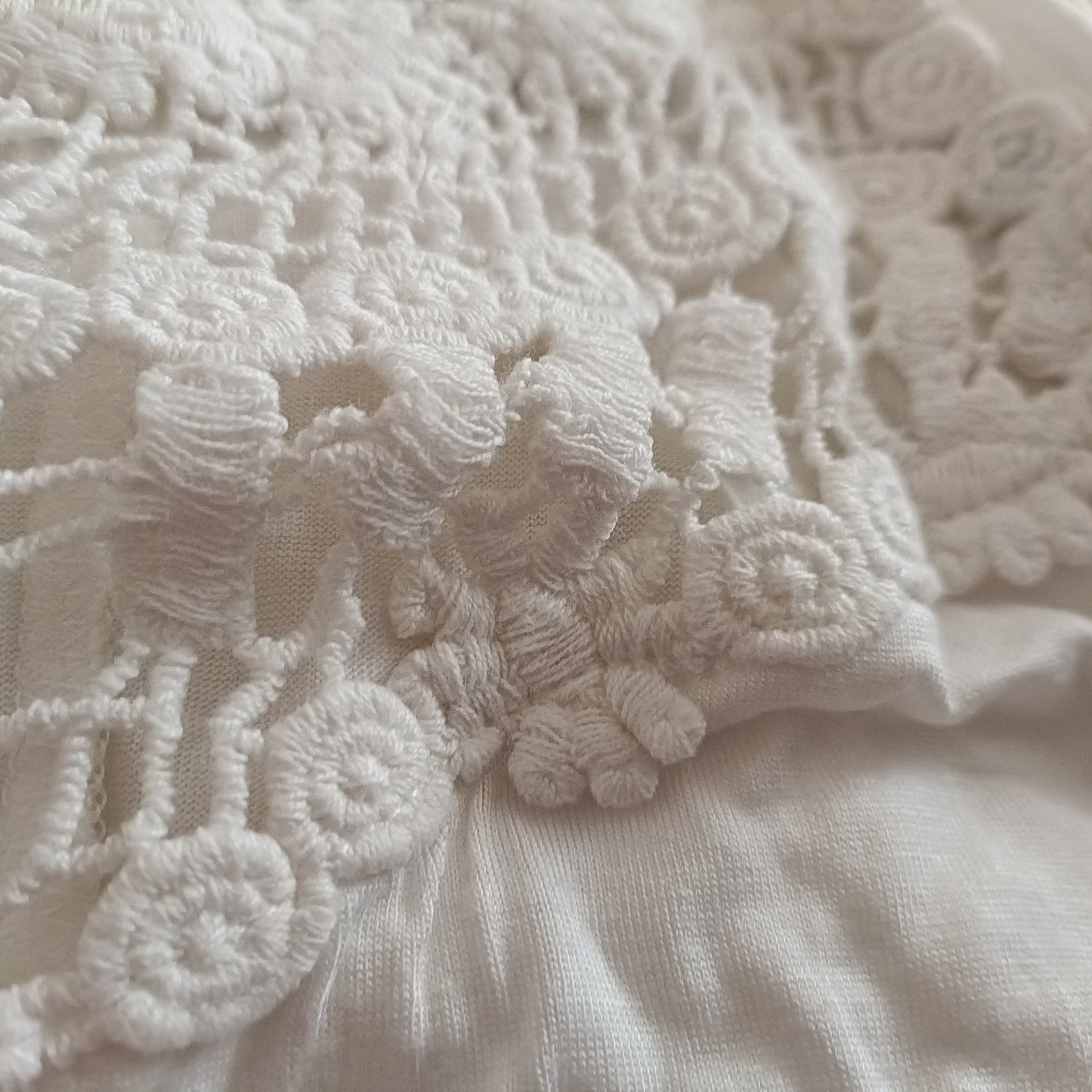 White Loose Fitting Vest Top with Lace Panel