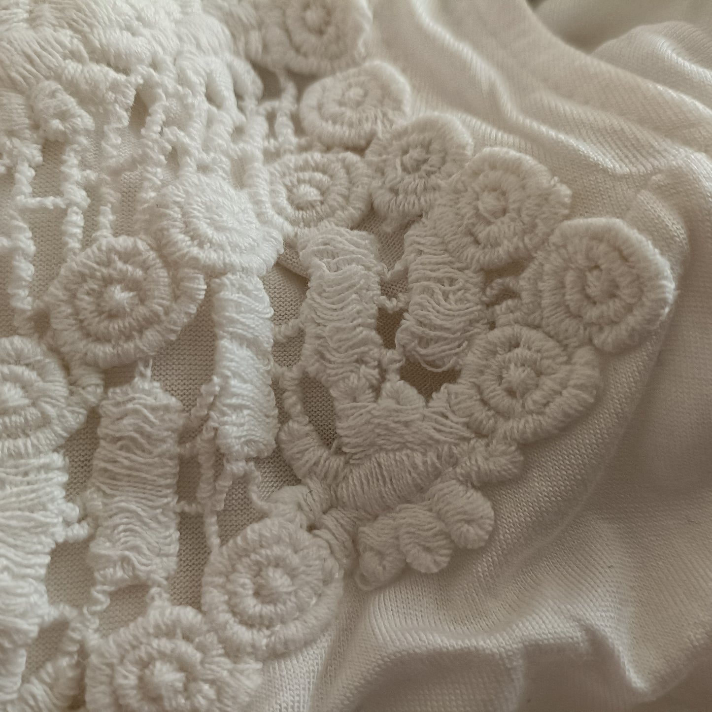 White Loose Fitting Vest Top with Lace Panel