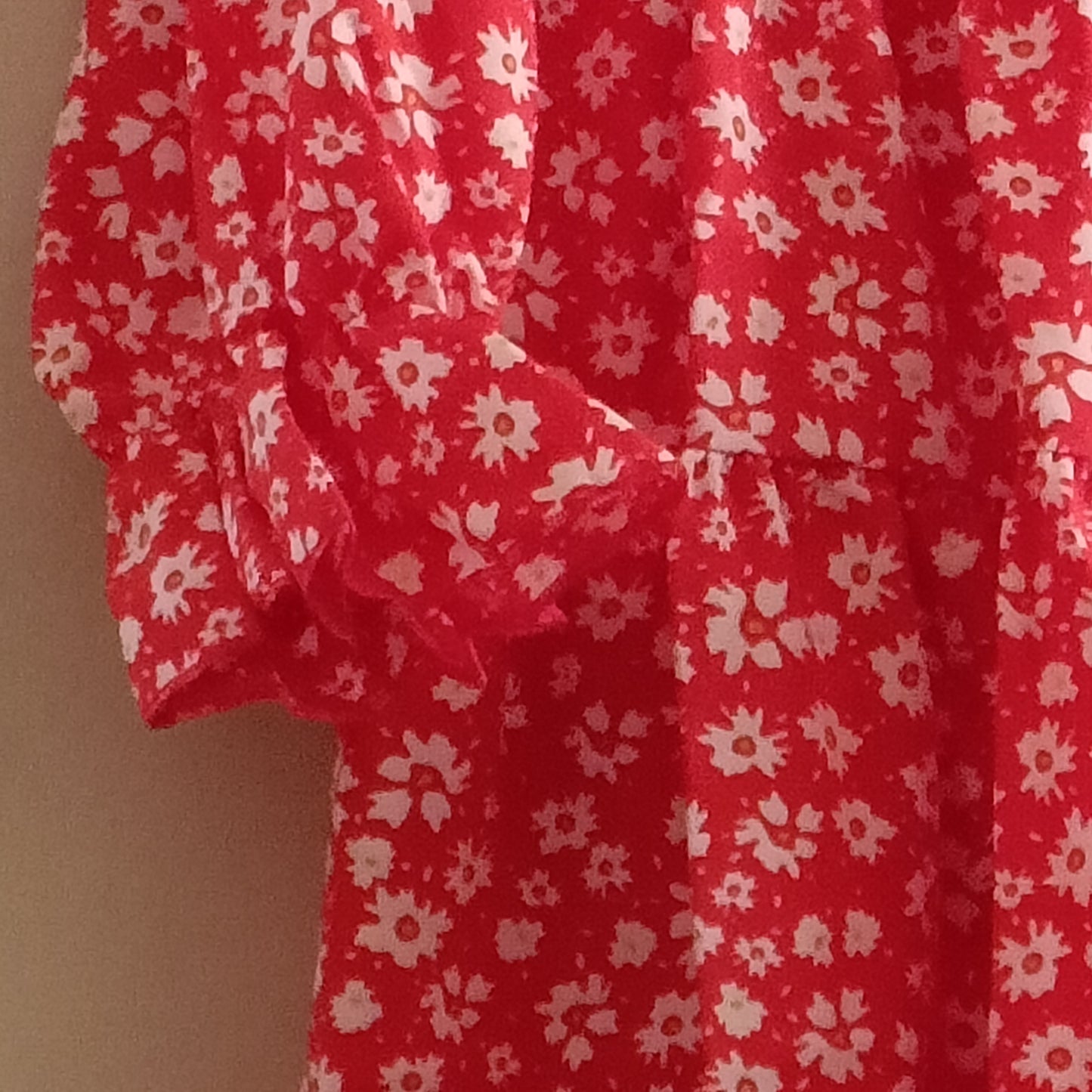 Red Dress with Daisy Print