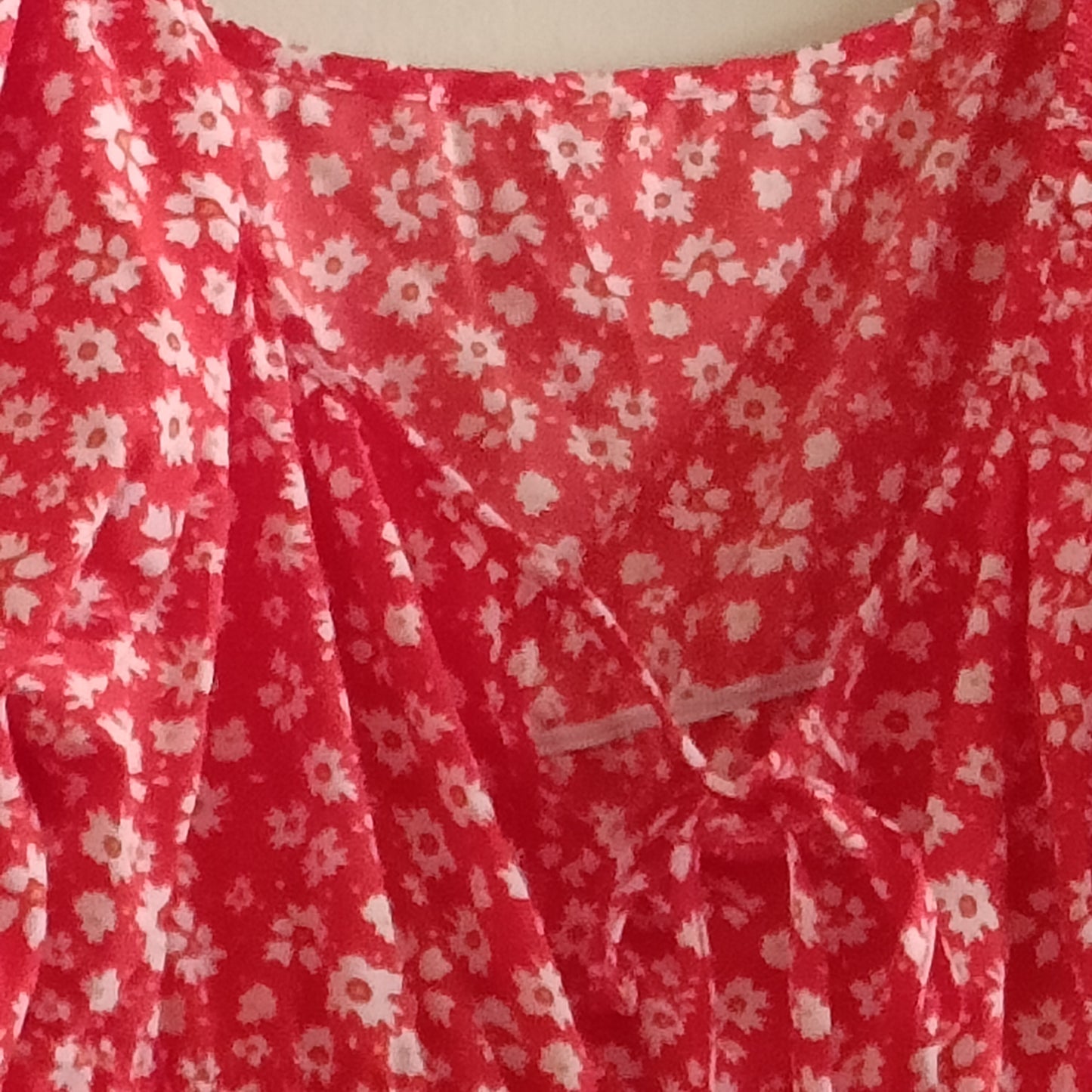 Red Dress with Daisy Print