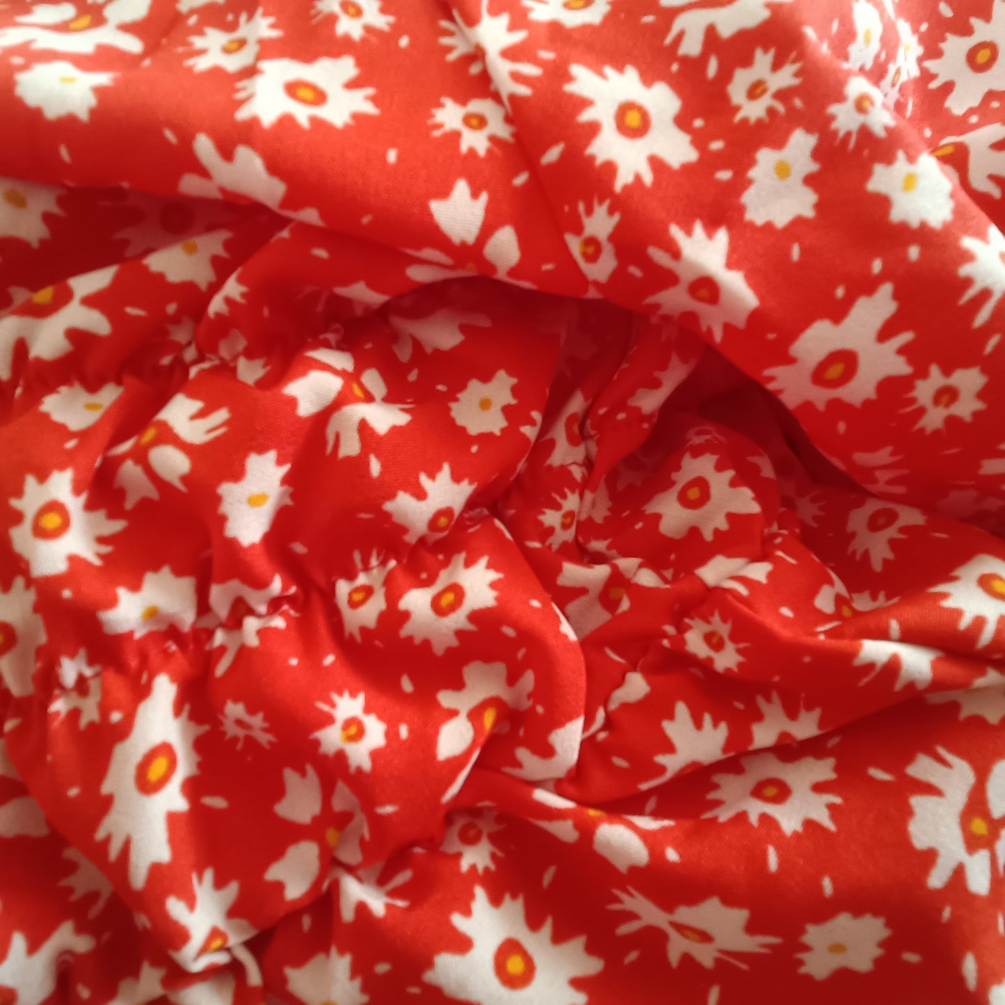 Red Dress with Daisy Print