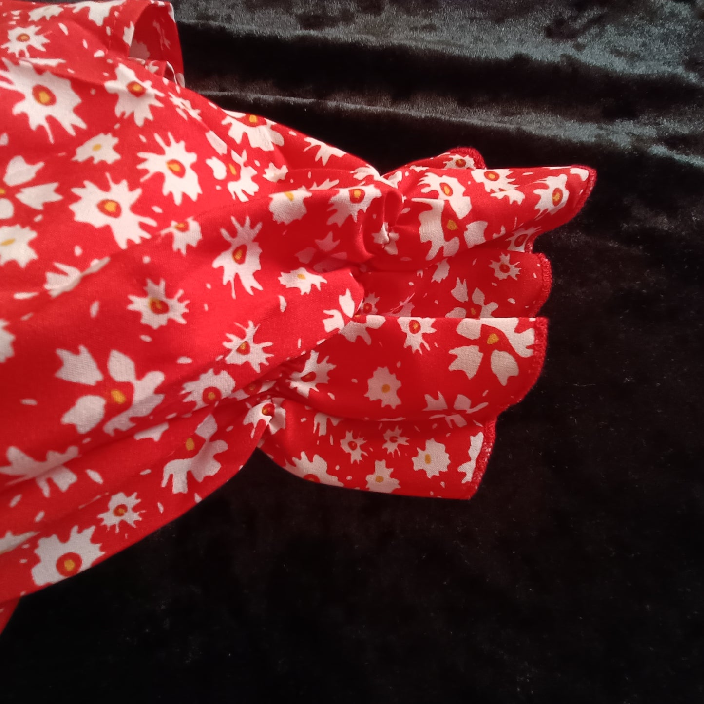Red Dress with Daisy Print