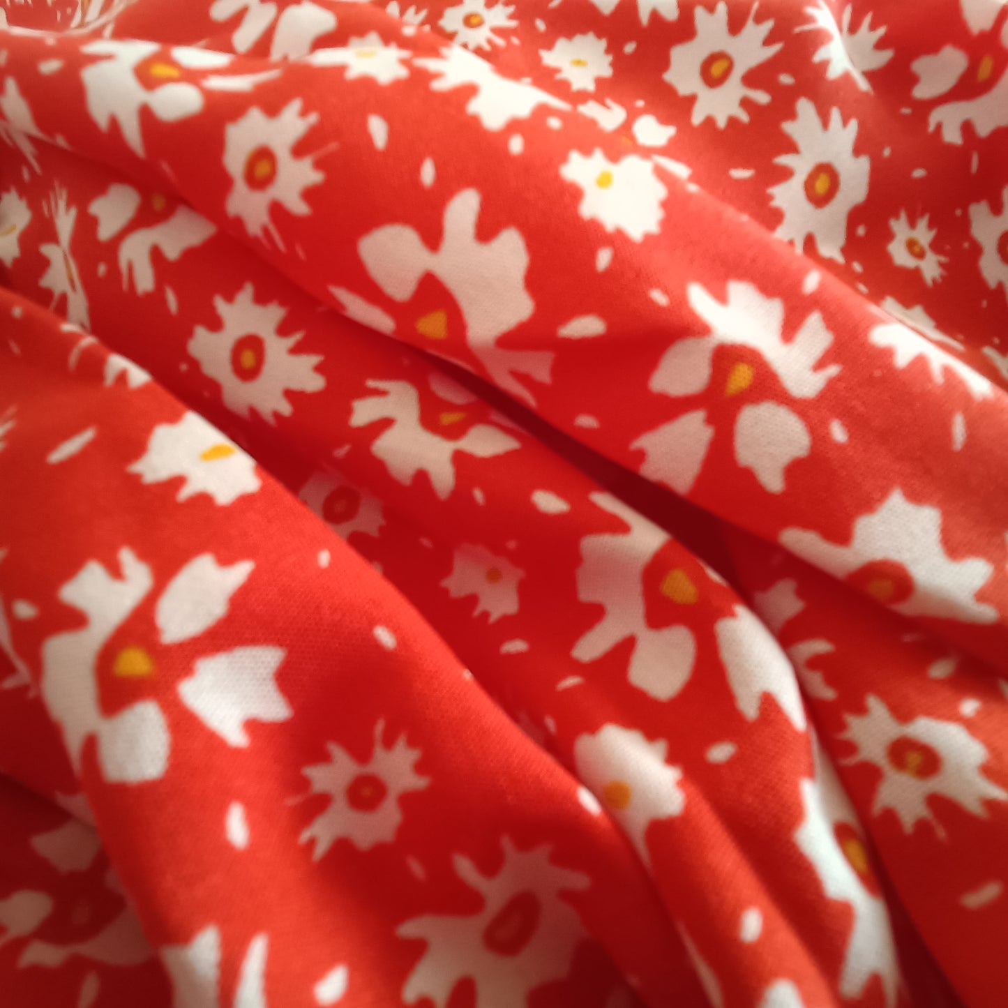 Red Dress with Daisy Print