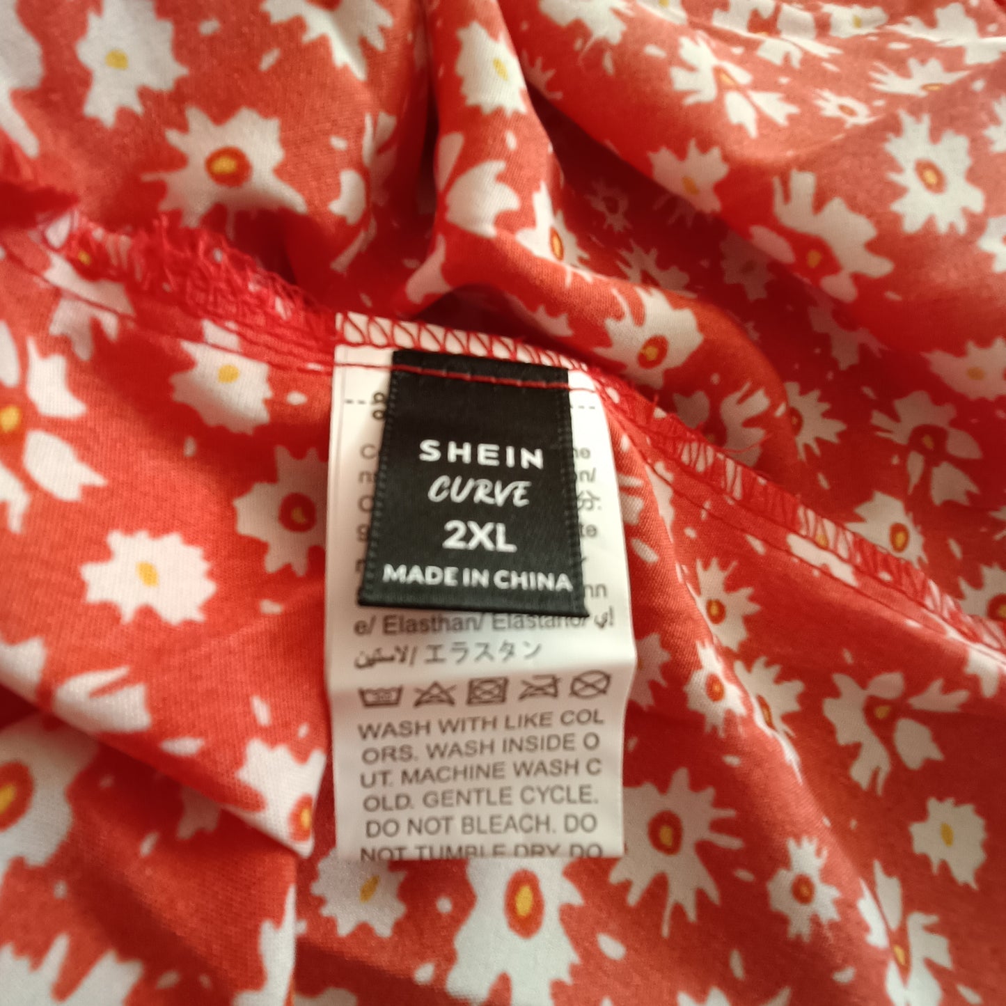 Red Dress with Daisy Print