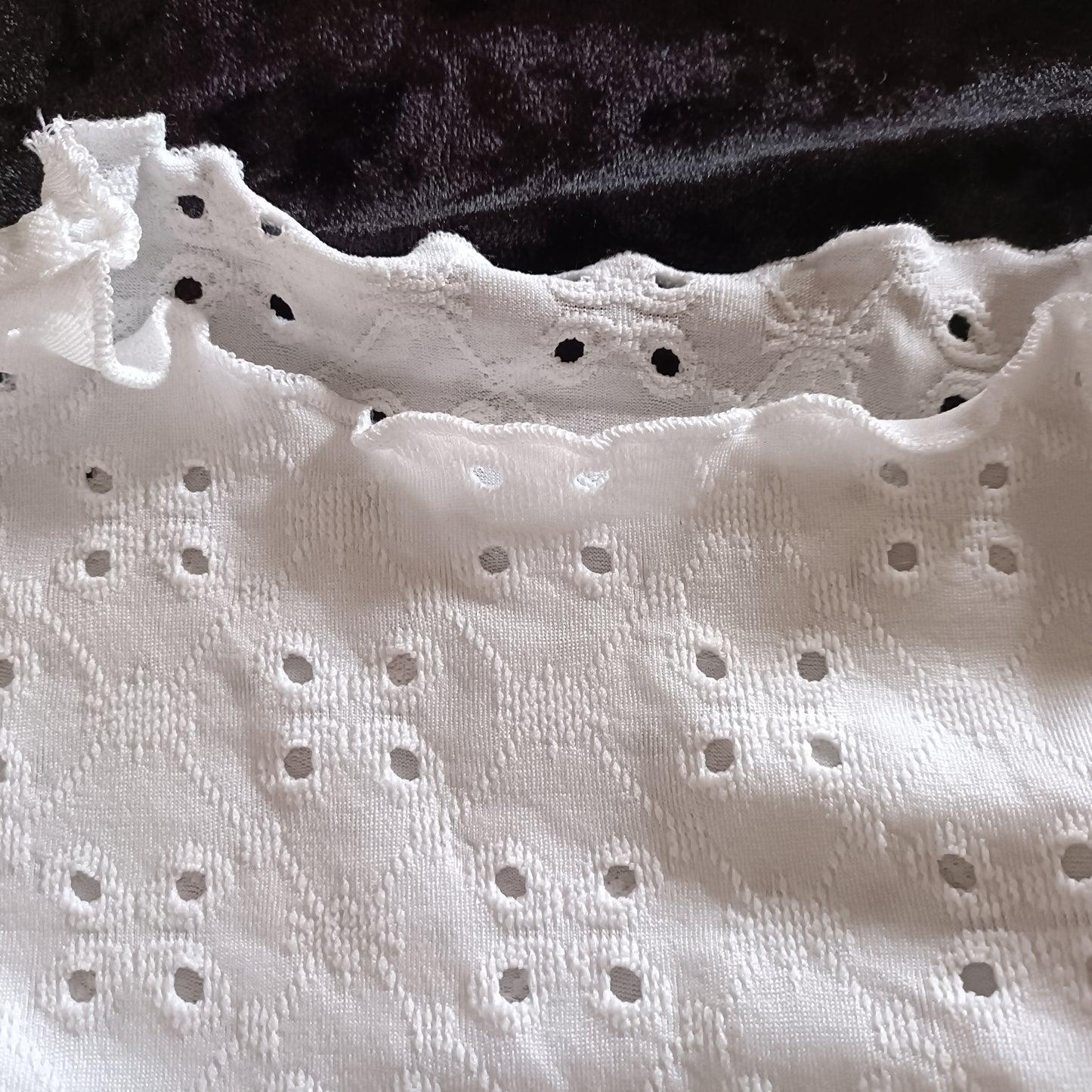 Eyelet Embroidery Long Sleeve T-Shirt