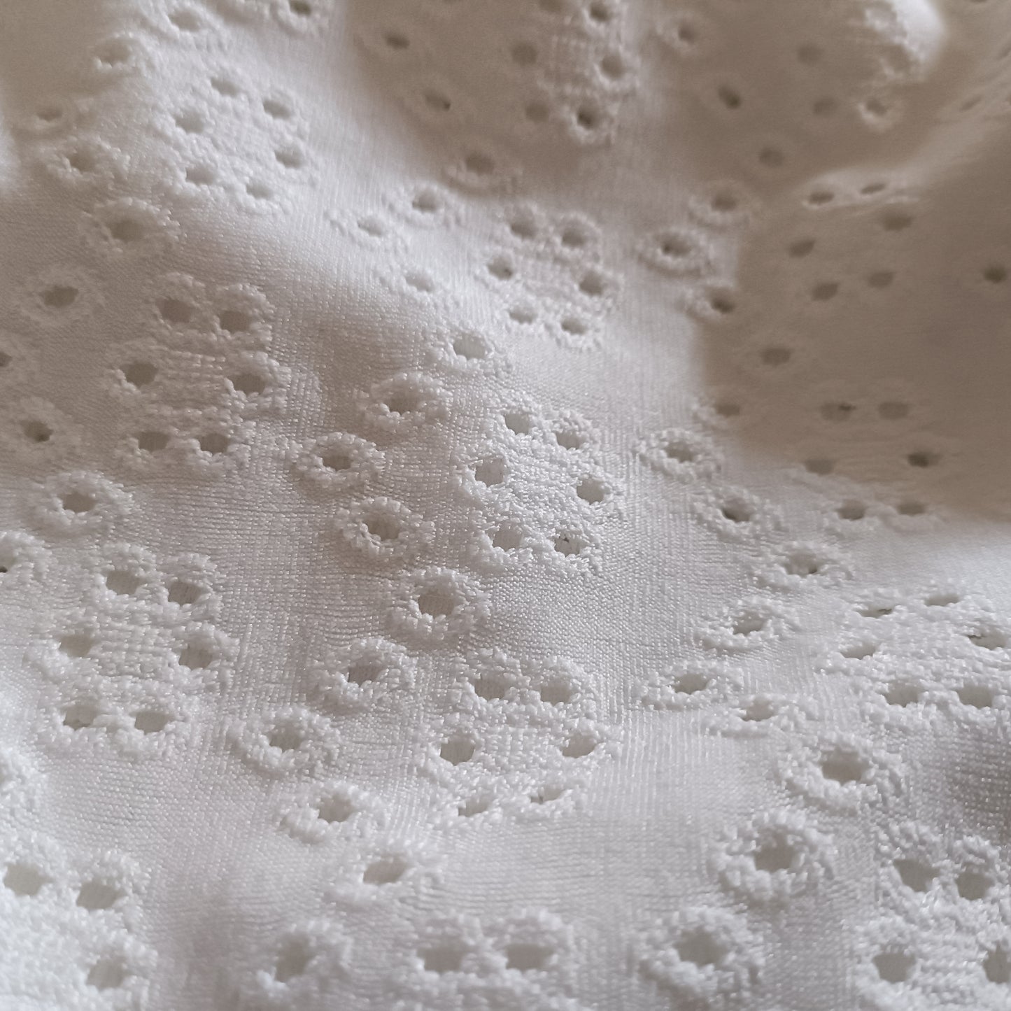 Short Sleeve Eyelet Embroidery T Shirt with Lace Sleeves