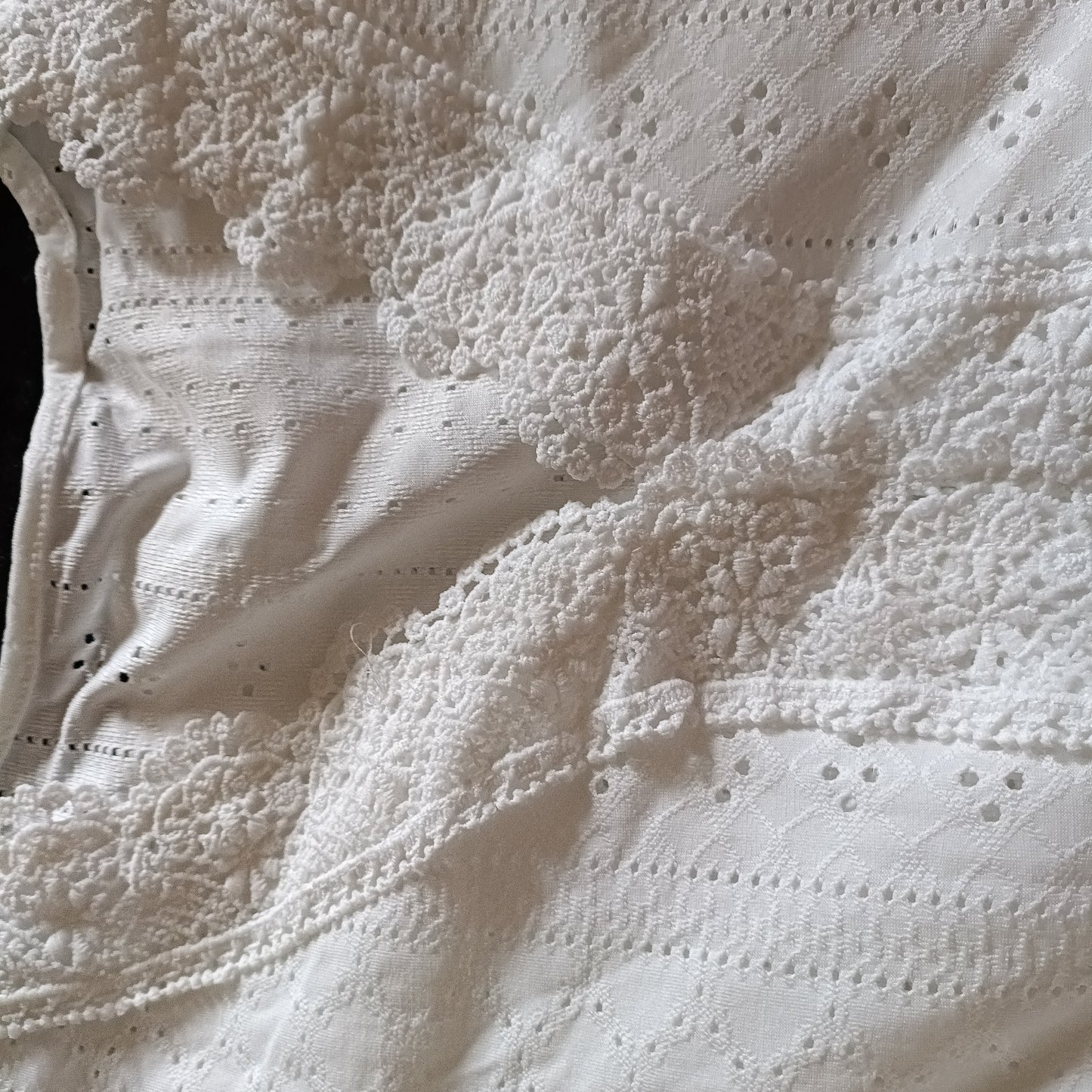 Lace Trim V Neck Top