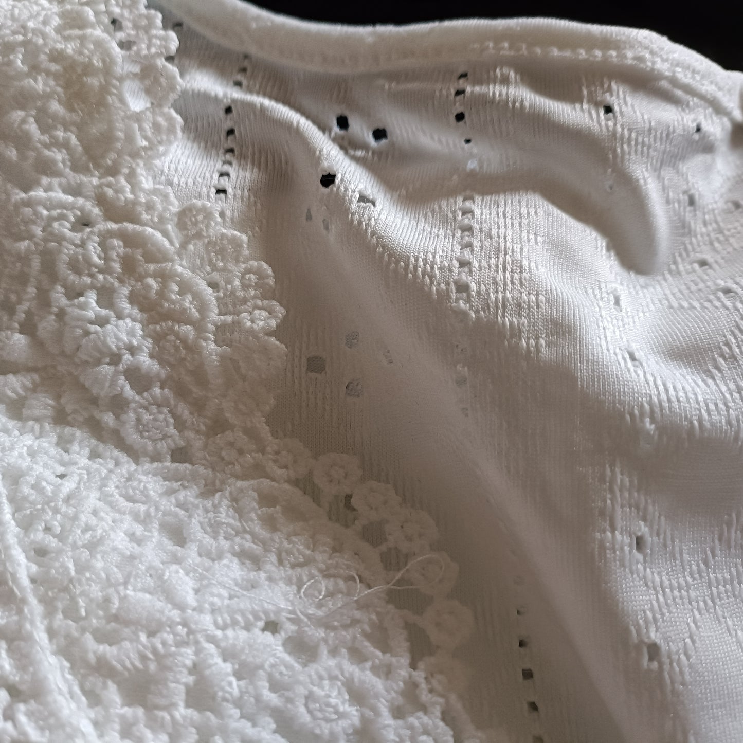 Lace Trim V Neck Top