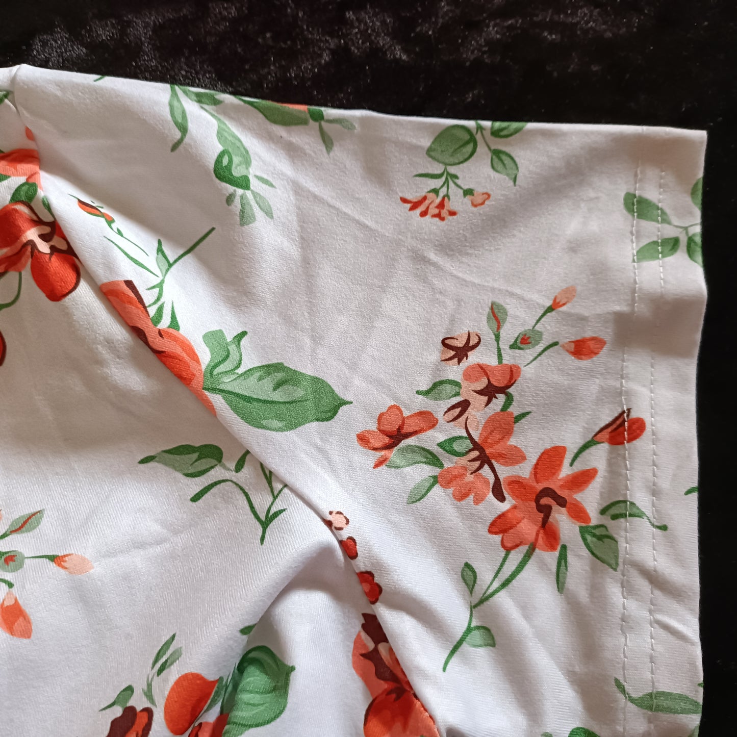 White T-Shirt with Orange Flower Print