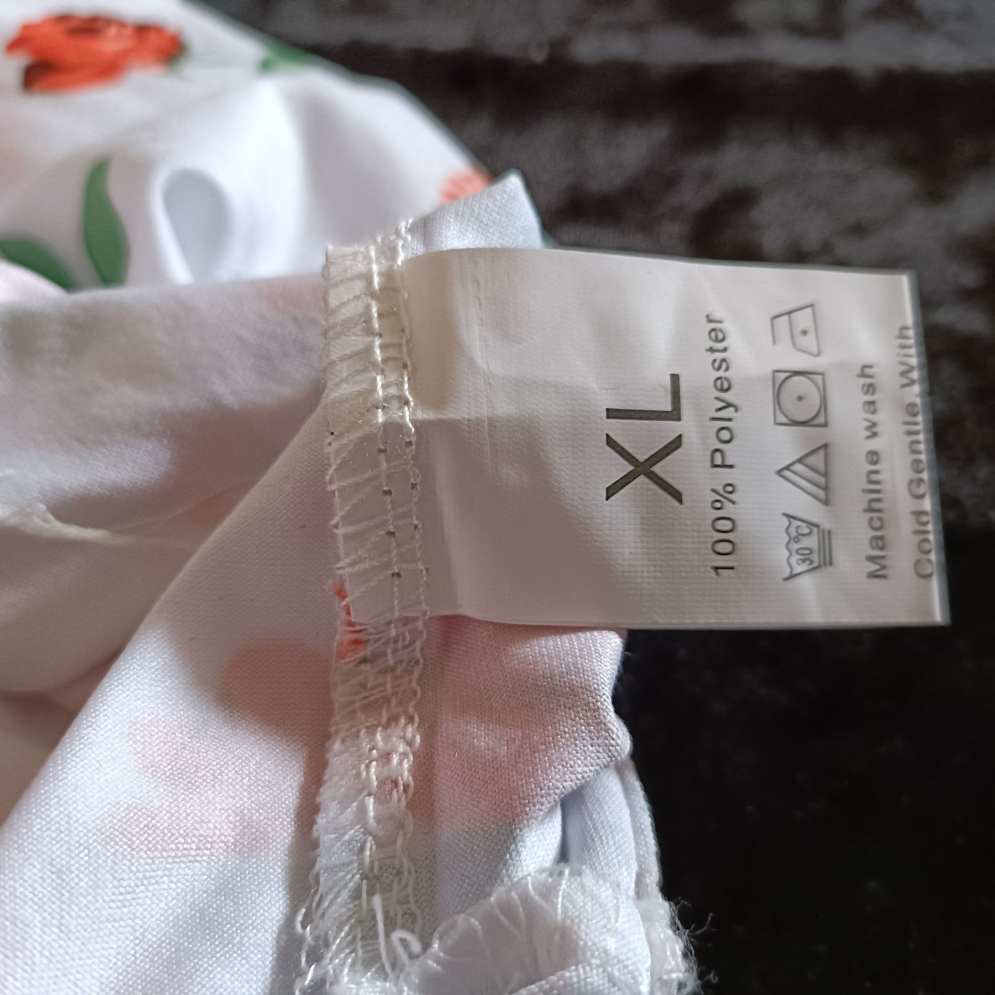 White T-Shirt with Orange Flower Print