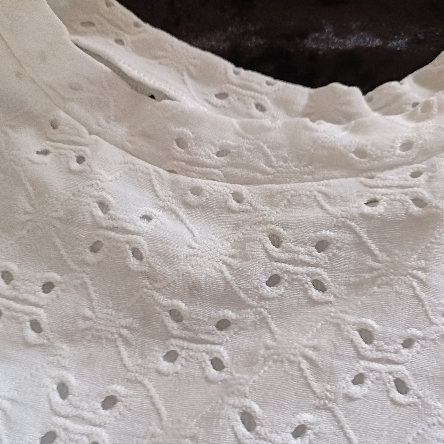 Short Sleeve Eyelet Embroidery T Shirt