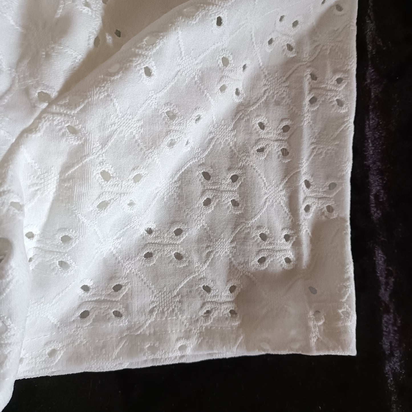 Short Sleeve Eyelet Embroidery T Shirt