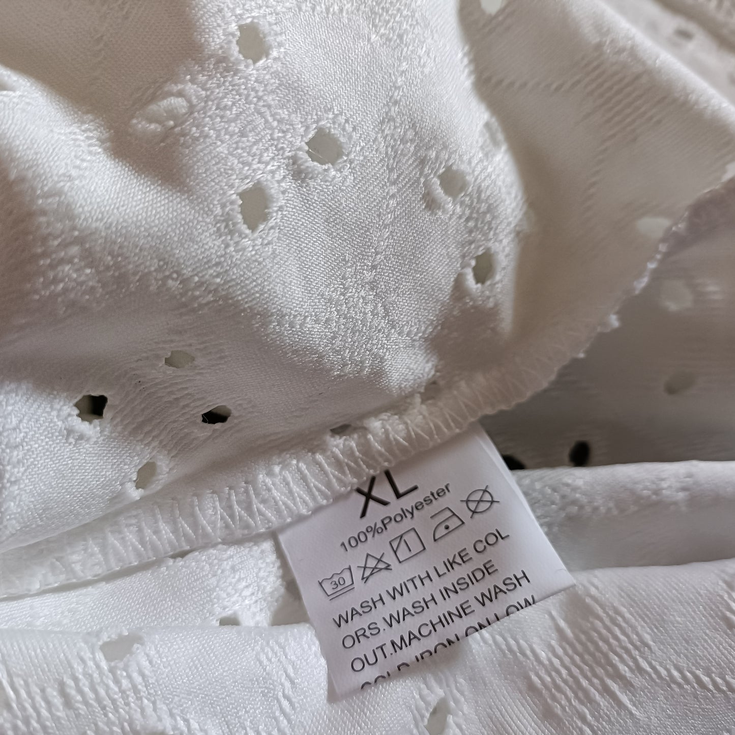 Short Sleeve Eyelet Embroidery T Shirt
