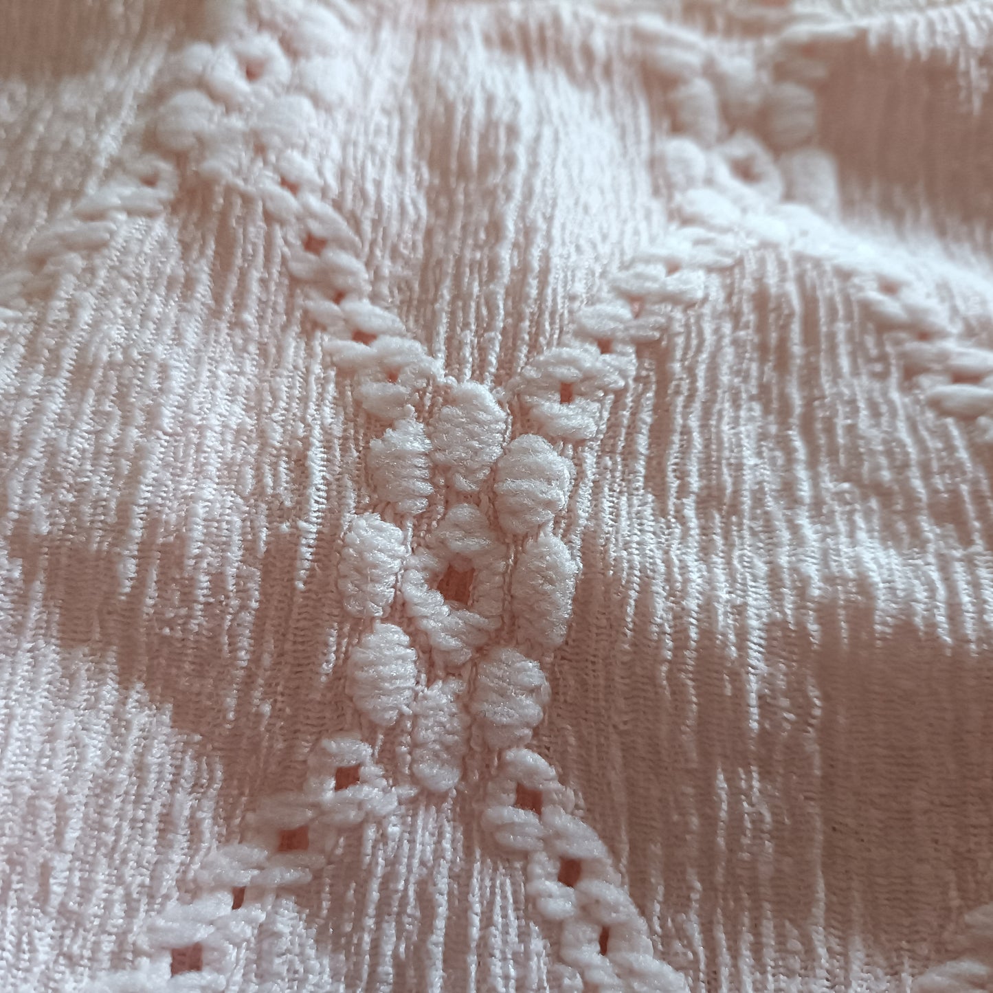 Pink Eyelet Embroidery T Shirt with Lace Sleeve Detail