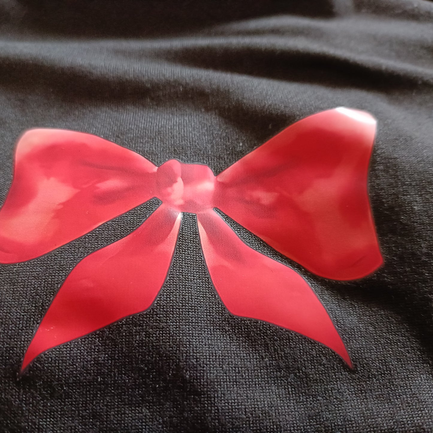 Black T Shirt with Colourful Bow Print