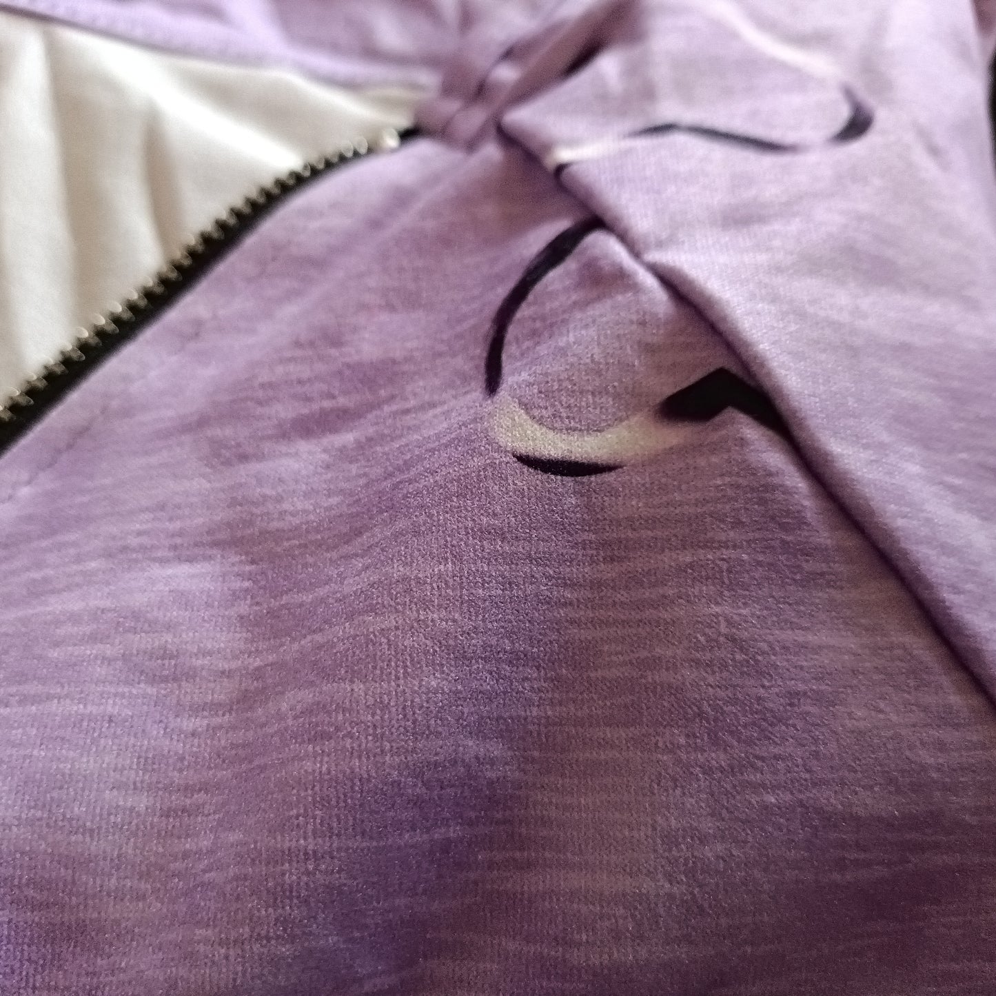 Lilac Cold Shoulder Top with Heart Print and Faux Zip Detail