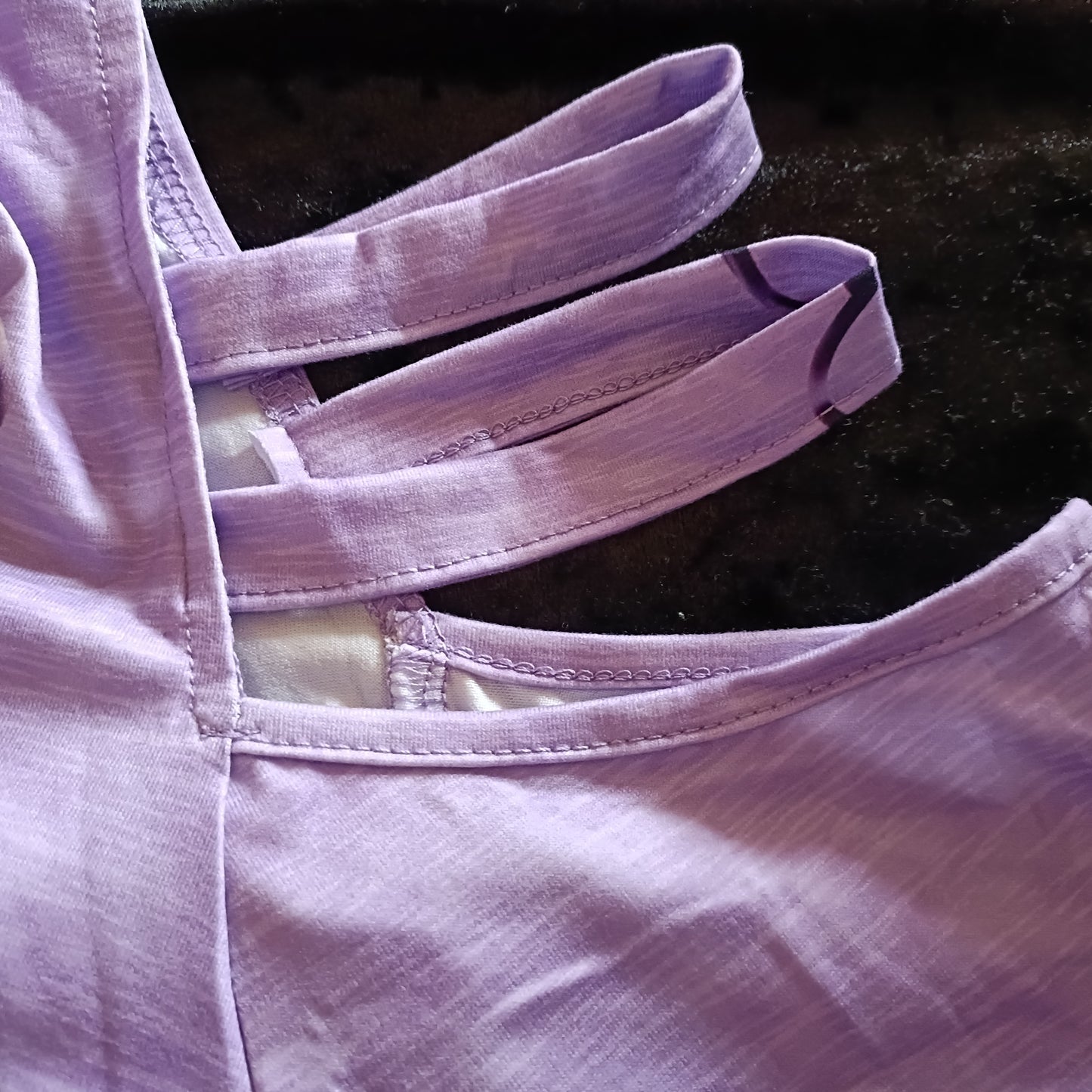Lilac Cold Shoulder Top with Heart Print and Faux Zip Detail