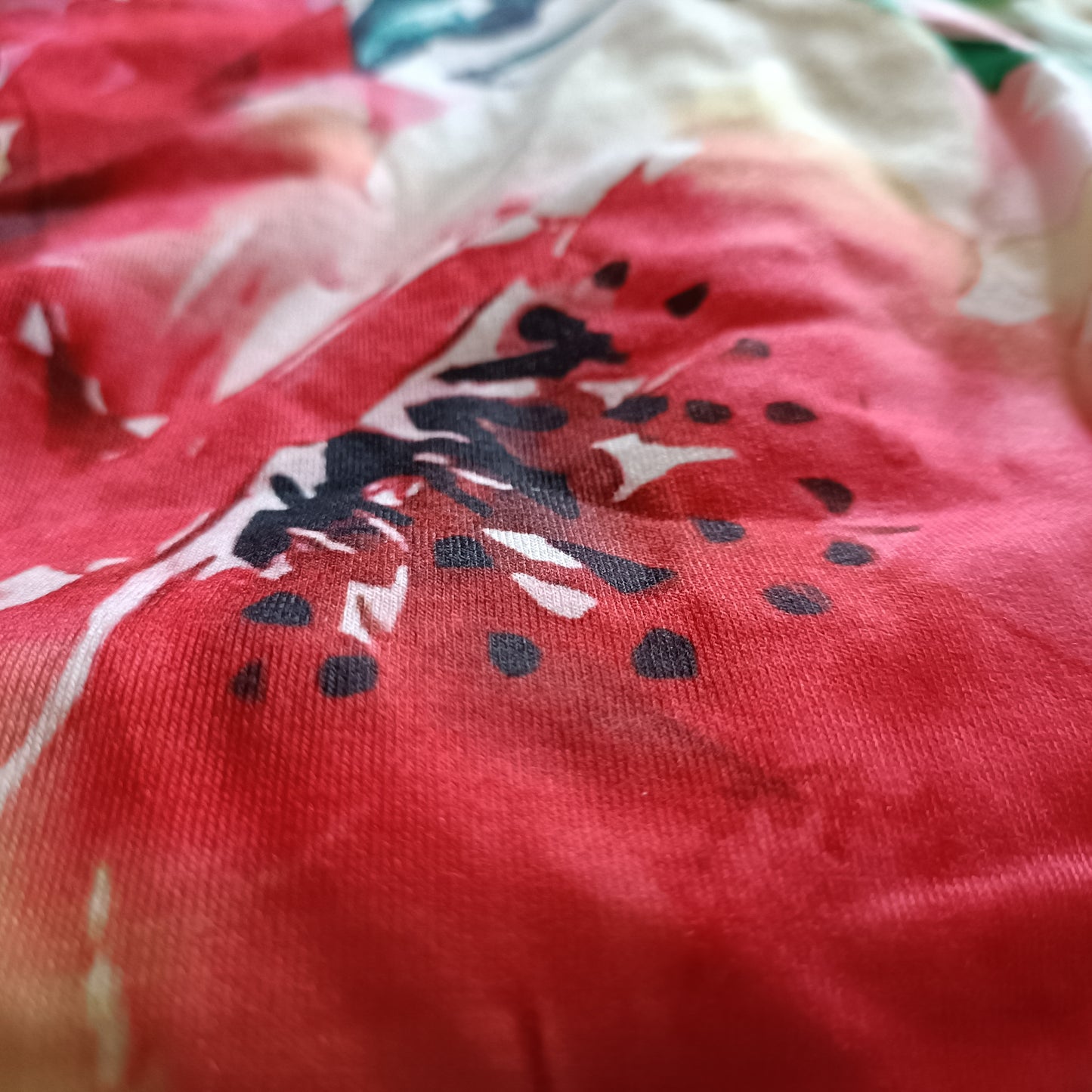 White Watercolour Floral Print T Shirt