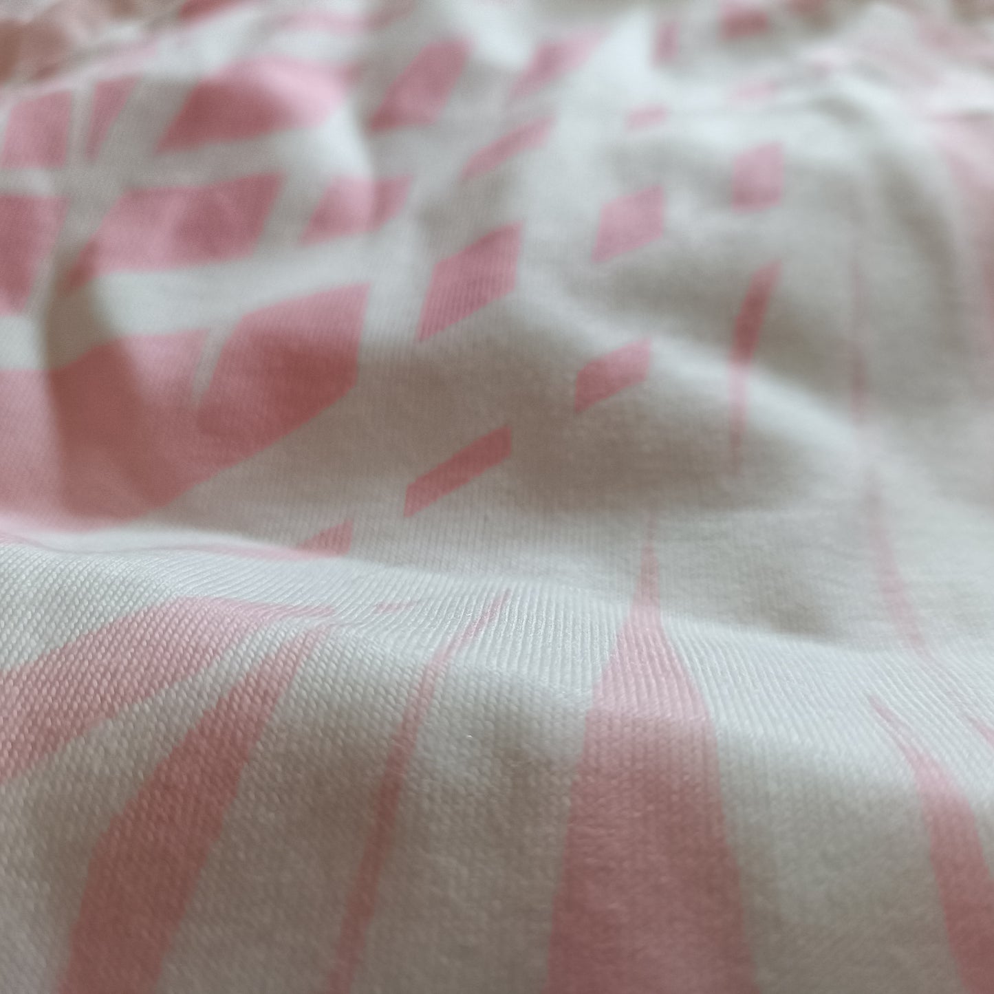 Pink Long Sleeve V Neck T Shirt with Palm Frond Design