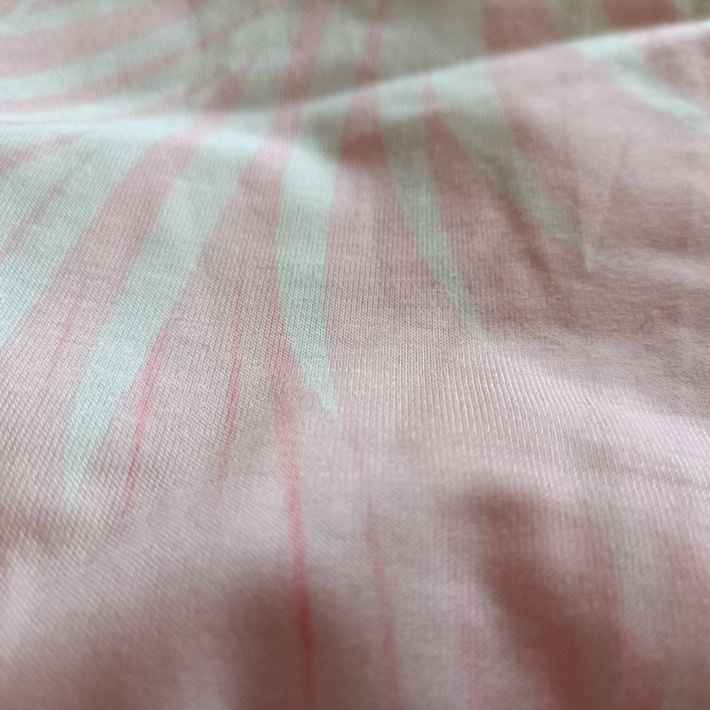 Pink Long Sleeve V Neck T Shirt with Palm Frond Design