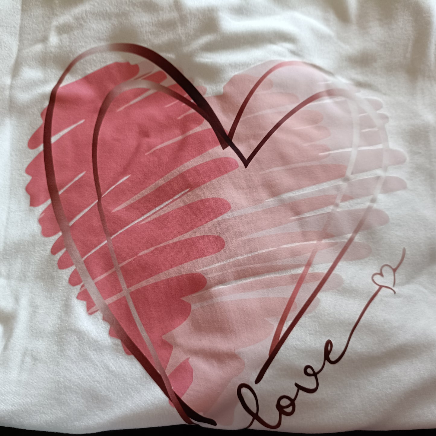 Long Sleeve Heart Print T Shirt