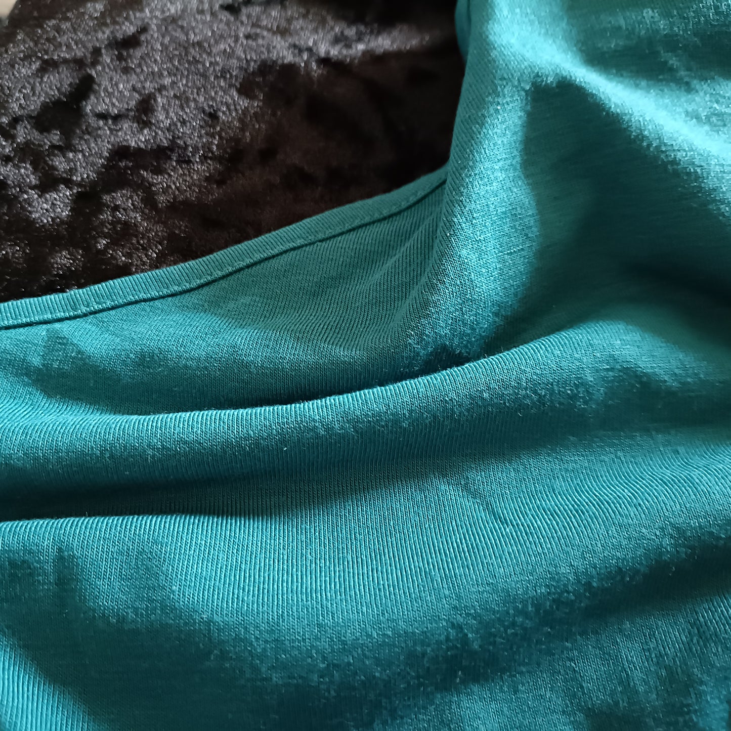 Jade Green Asymmetric Off the Shoulder Lace Strap Blouse/Top