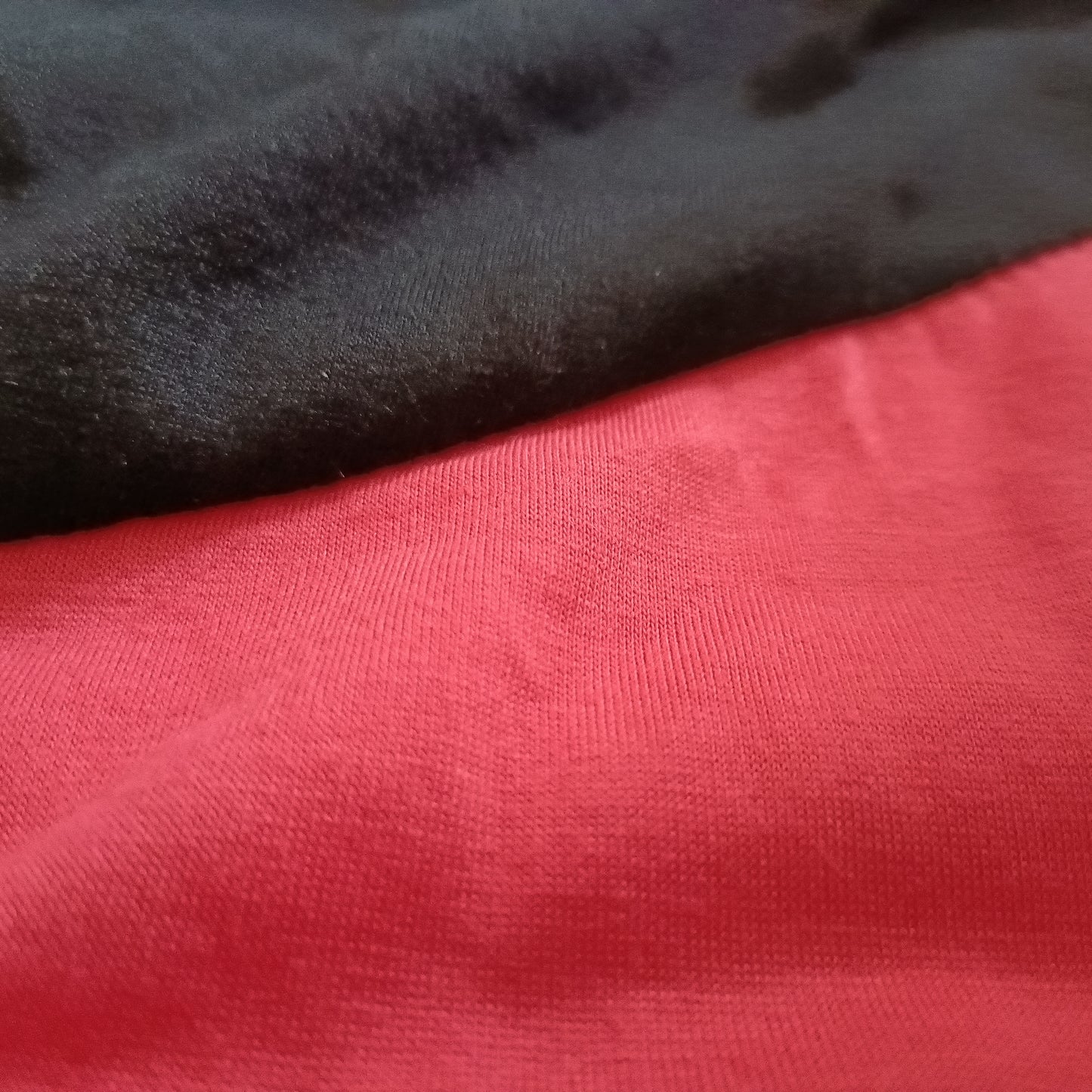 Red and Black Cold Shoulder Top
