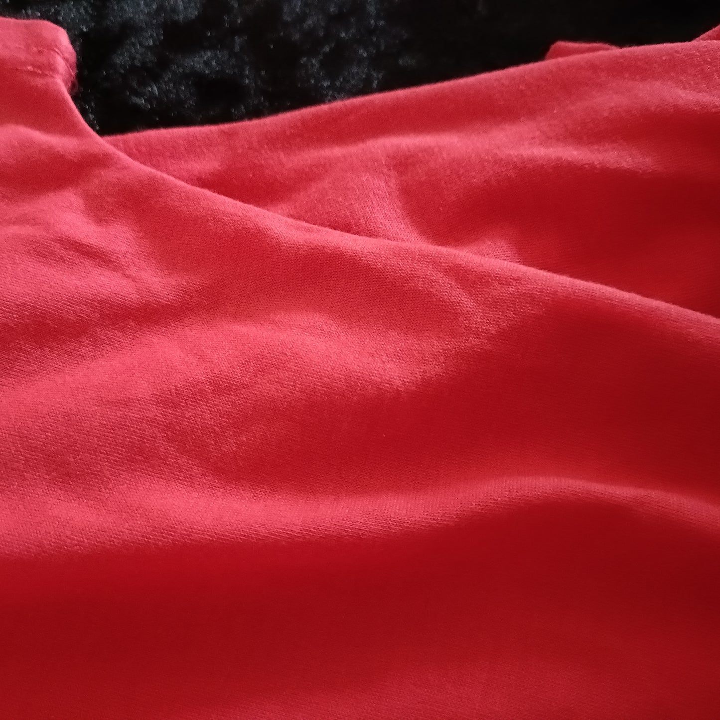 Red and Black Cold Shoulder Top