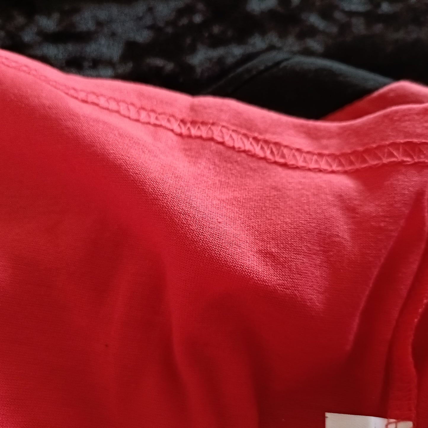 Red and Black Cold Shoulder Top